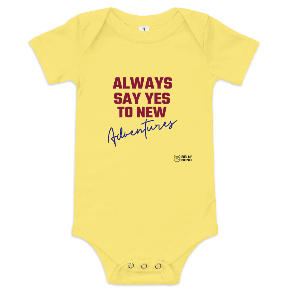 Always say yes to new, adventurer - Baby short sleeve one piece