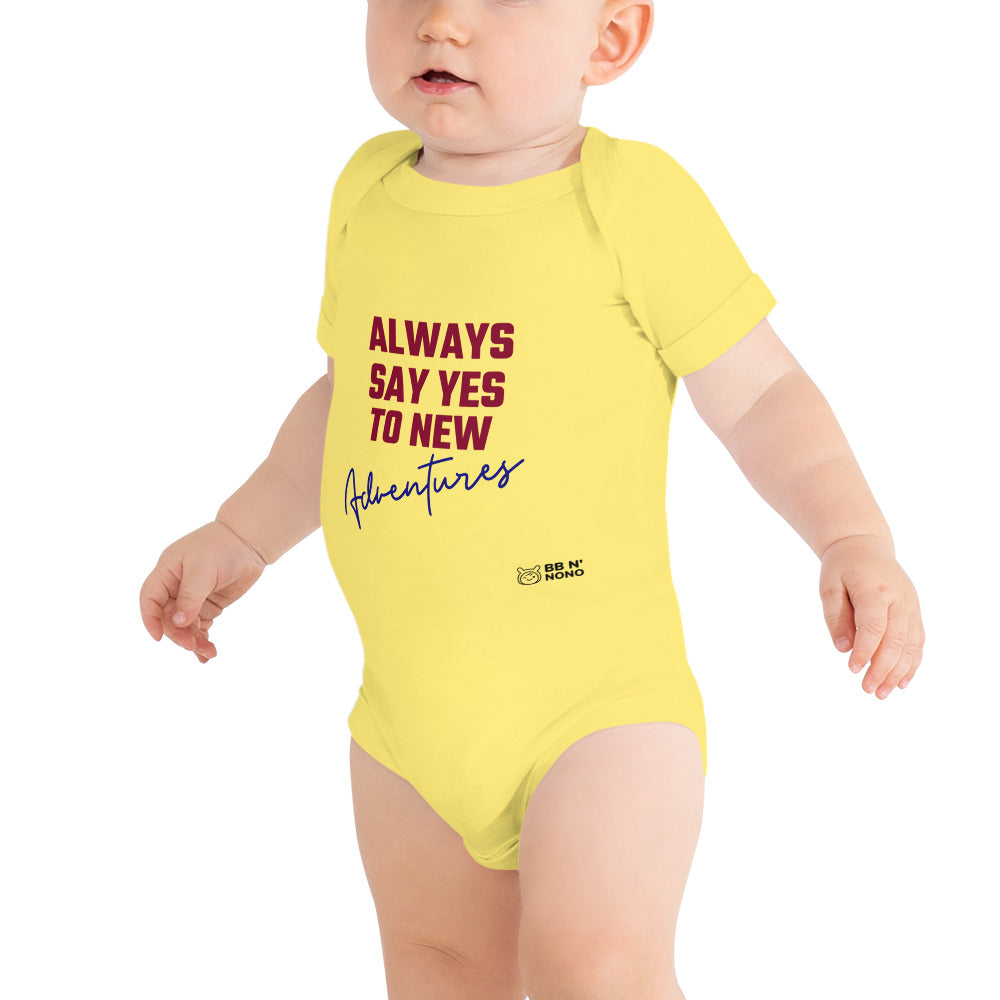 Always say yes to new, adventurer - Baby short sleeve one piece