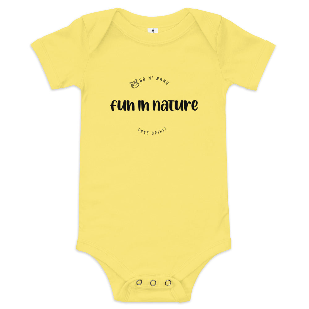 Fun in nature with logo - Baby short sleeve one piece