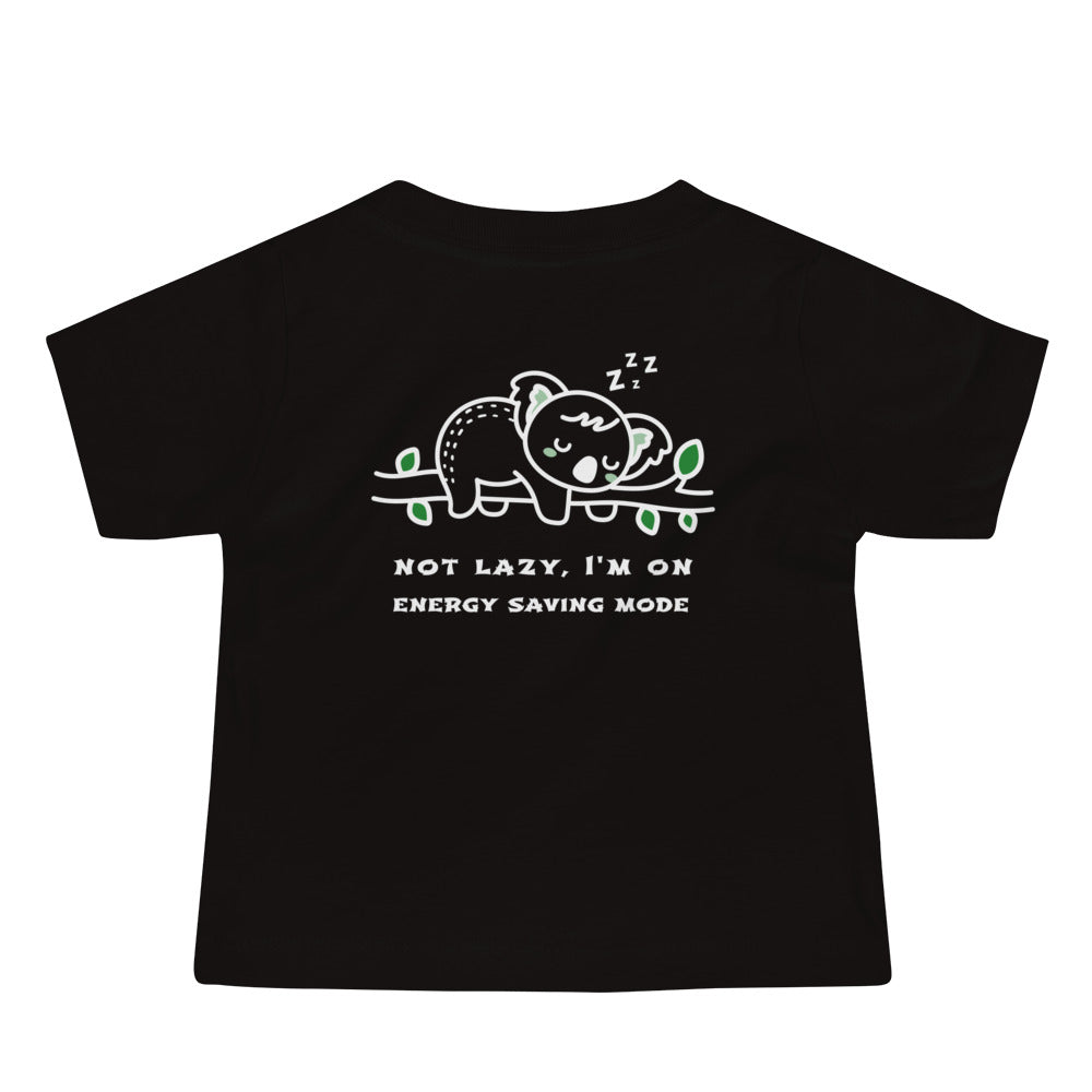 Not lazy, I'm on energy saving mode - Baby Jersey Short Sleeve Tee (back print)