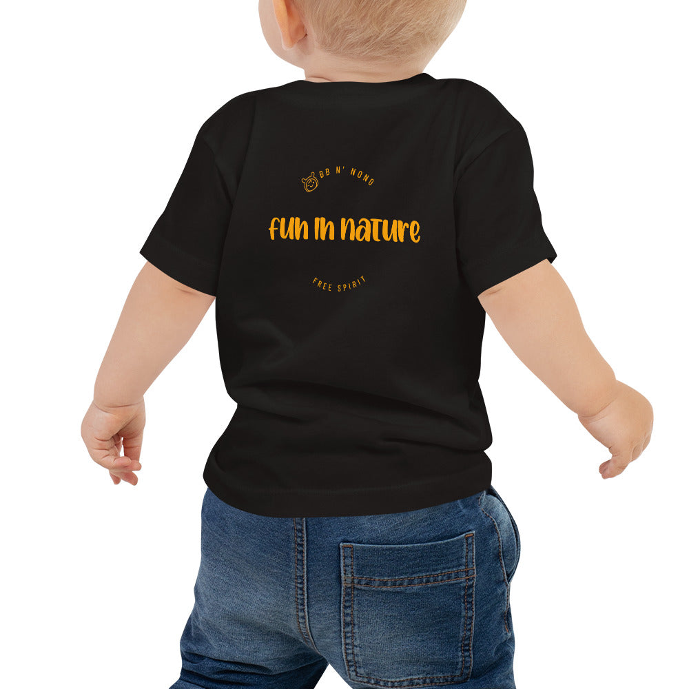 Fun in nature with logo - Baby Jersey Short Sleeve Tee (back print)