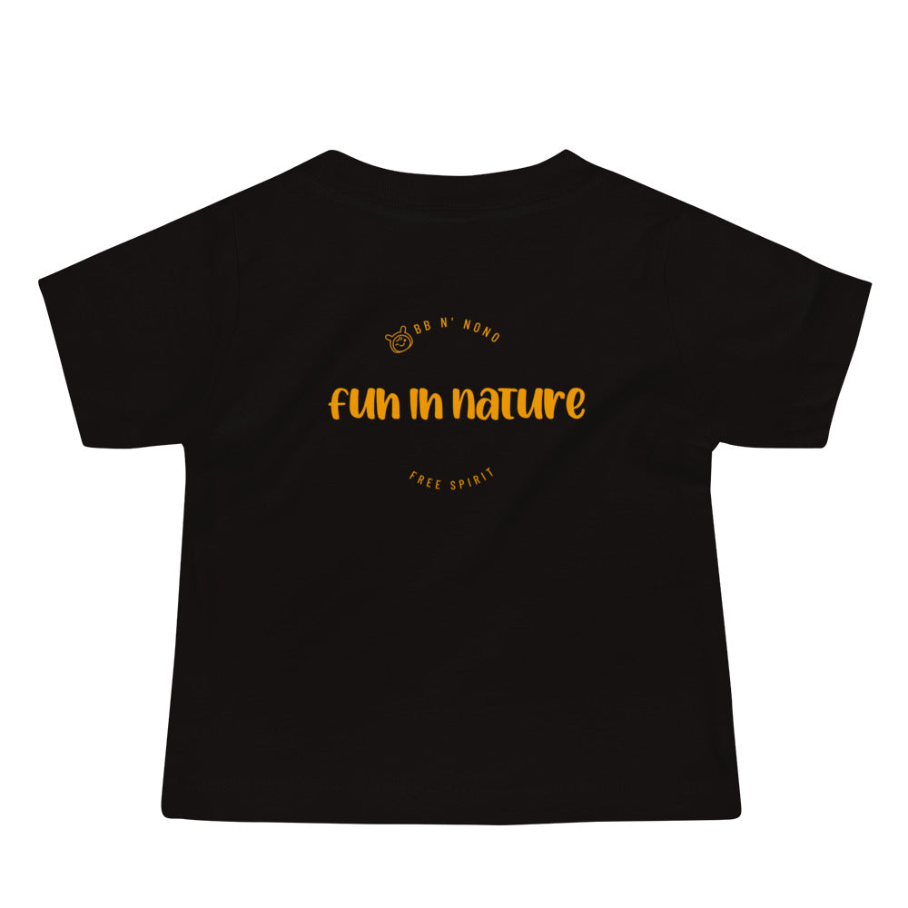 Fun in nature with logo - Baby Jersey Short Sleeve Tee (back print)