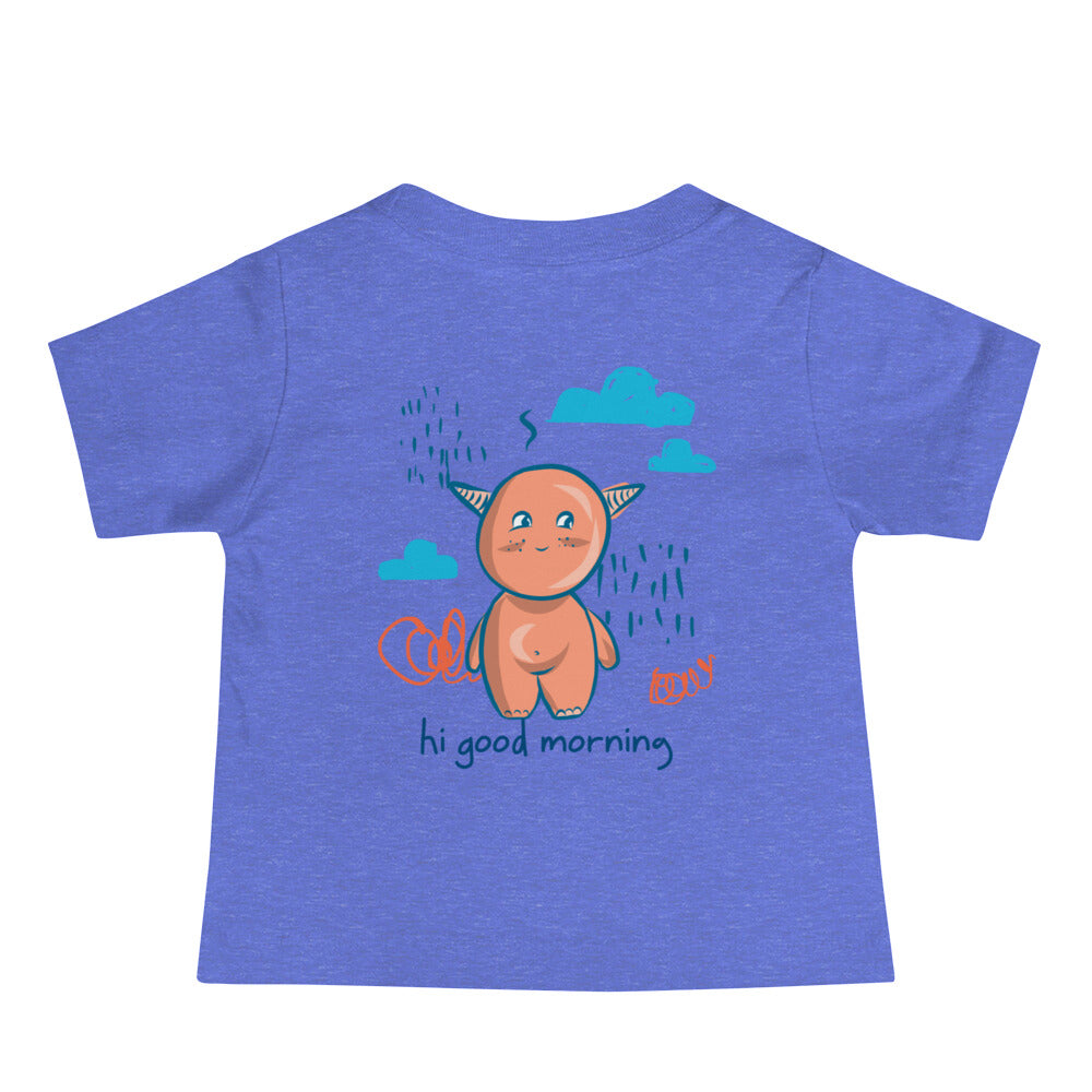 Cute little monster - Baby Jersey Short Sleeve Tee (back print)