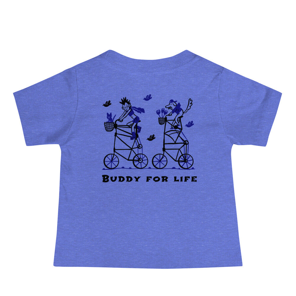 Buddy for life - Baby Jersey Short Sleeve Tee (back print)