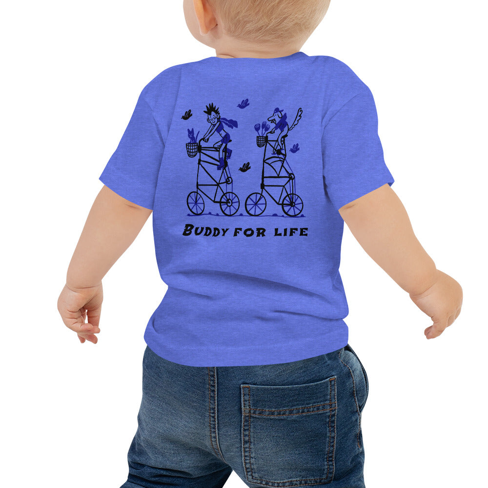 Buddy for life - Baby Jersey Short Sleeve Tee (back print)