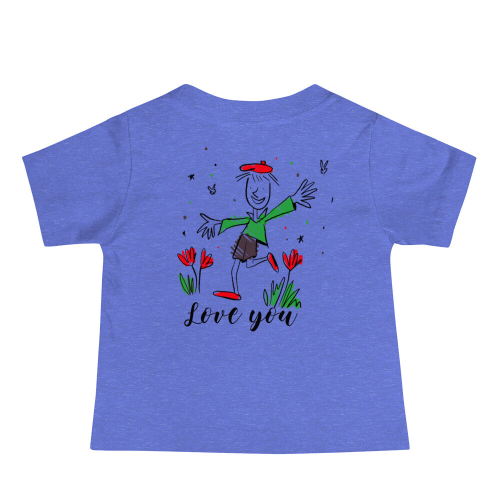 Love you - Baby Jersey Short Sleeve Tee (back print)