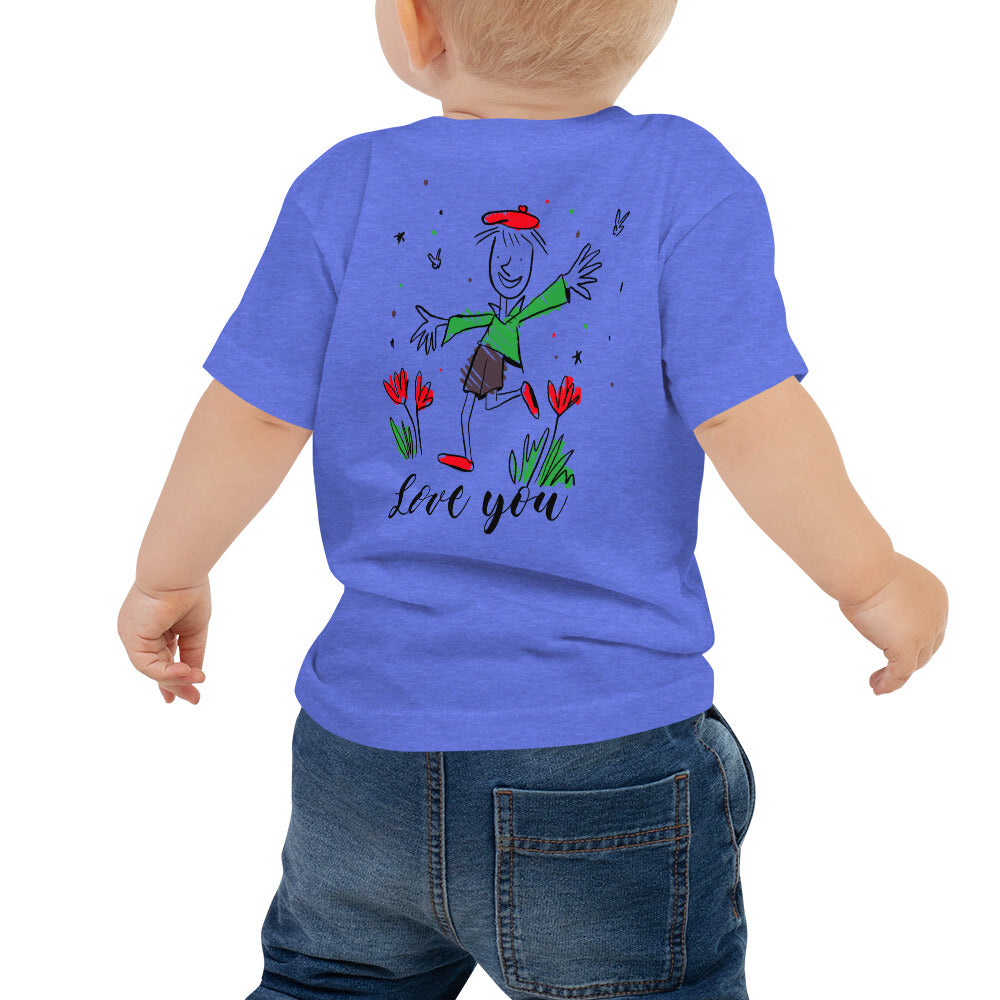 Love you - Baby Jersey Short Sleeve Tee (back print)