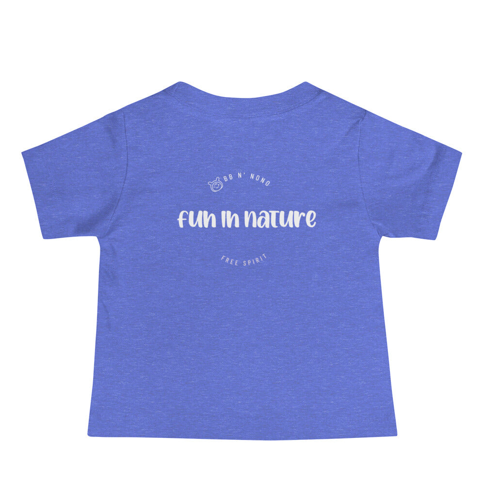 Fun in nature with logo - Baby Jersey Short Sleeve Tee (back print)