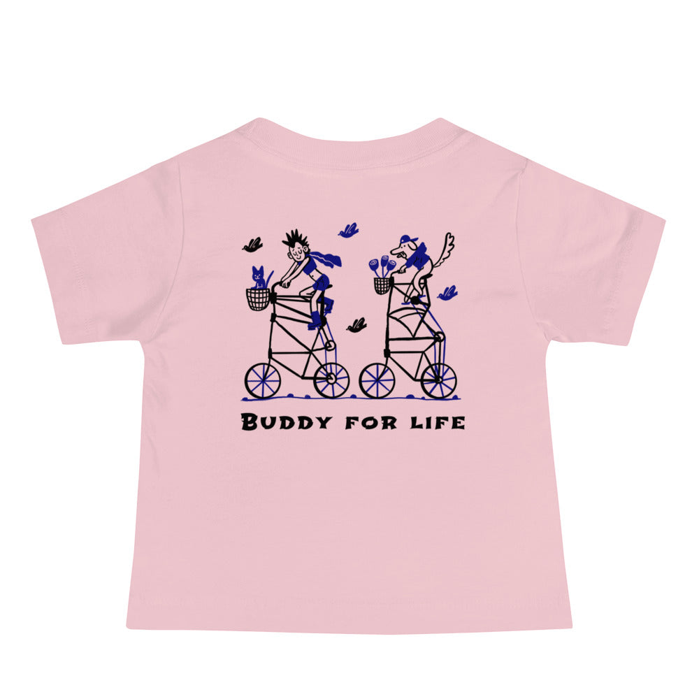 Buddy for life - Baby Jersey Short Sleeve Tee (back print)