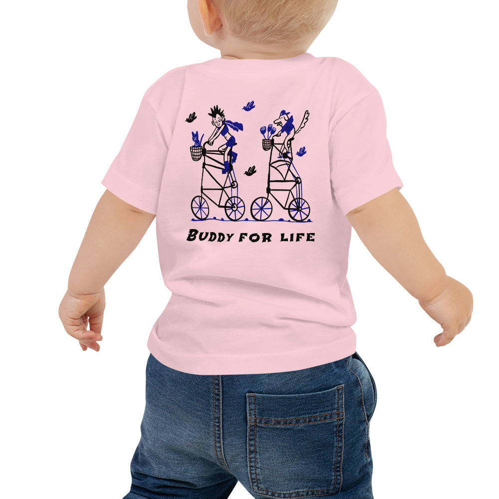 Buddy for life - Baby Jersey Short Sleeve Tee (back print)