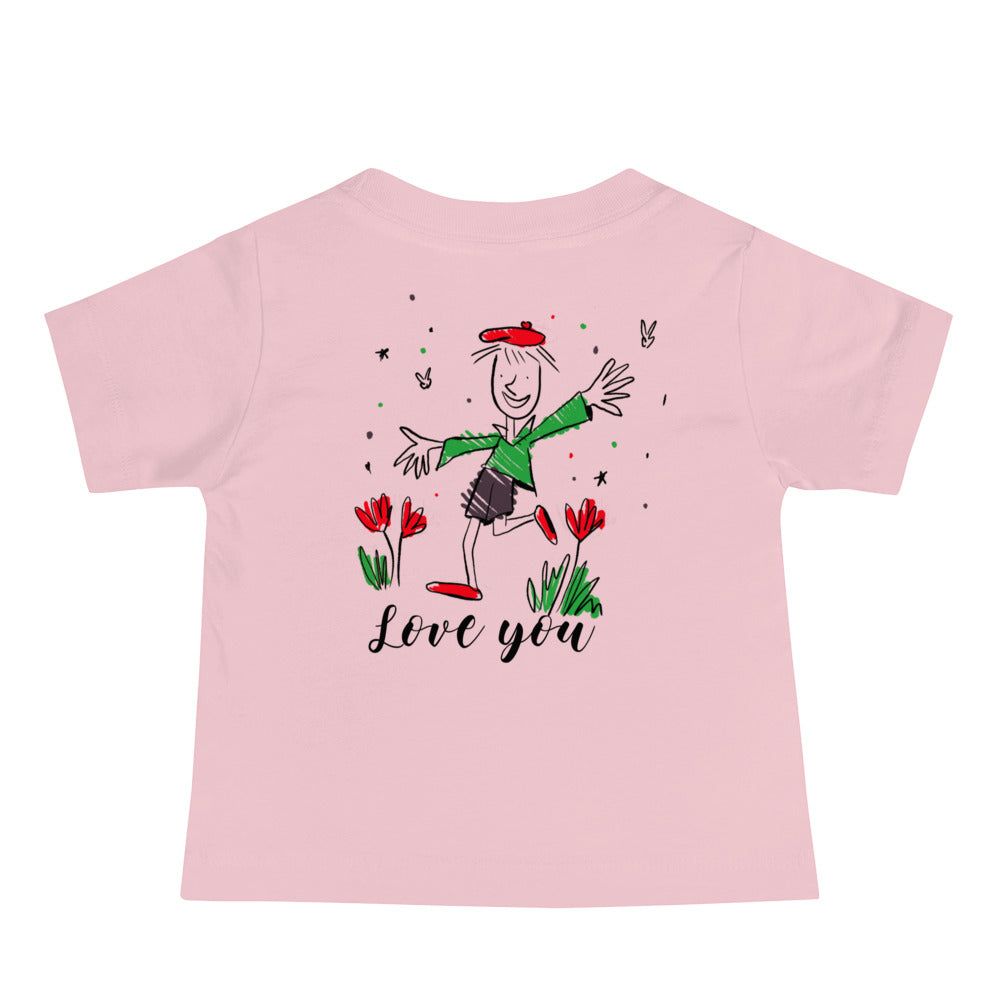 Love you - Baby Jersey Short Sleeve Tee (back print)