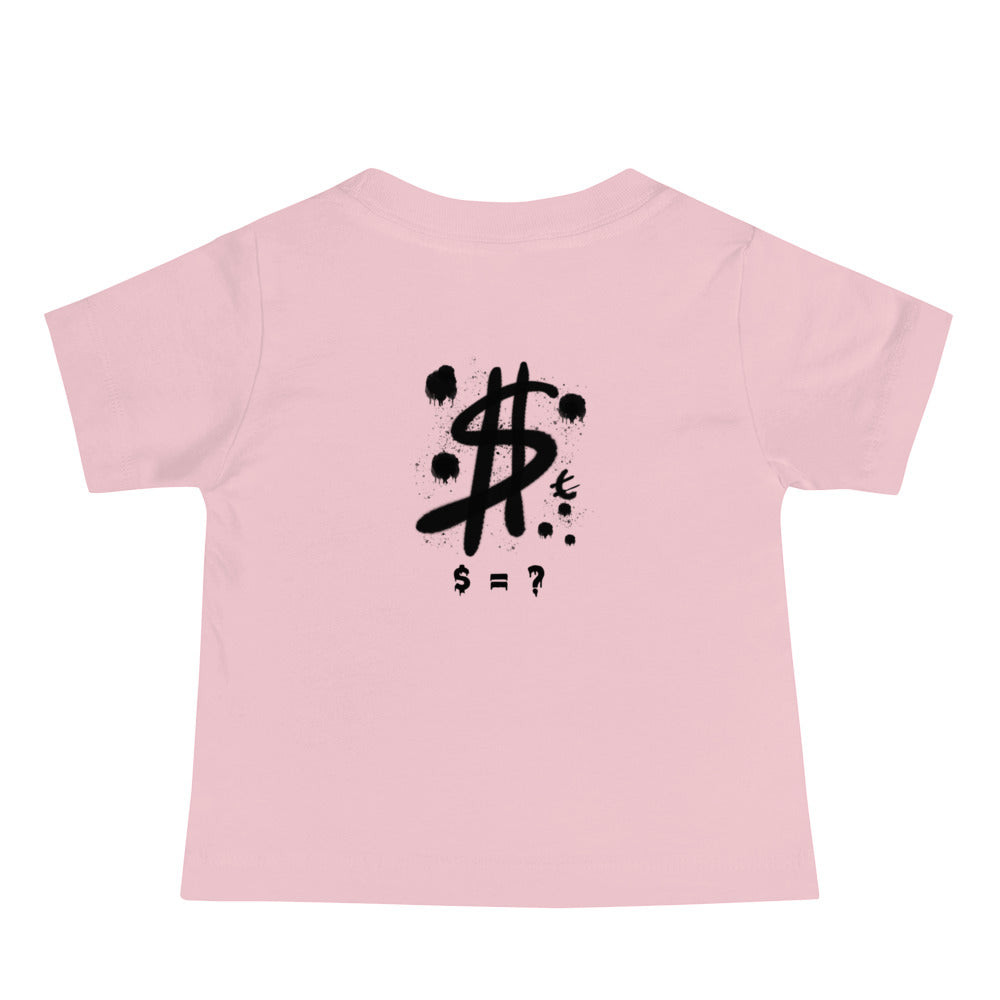 $ = ? - Baby Jersey Short Sleeve Tee (back print)