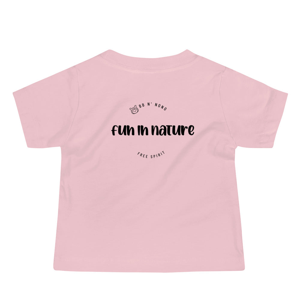 Fun in nature with logo - Baby Jersey Short Sleeve Tee (back print)