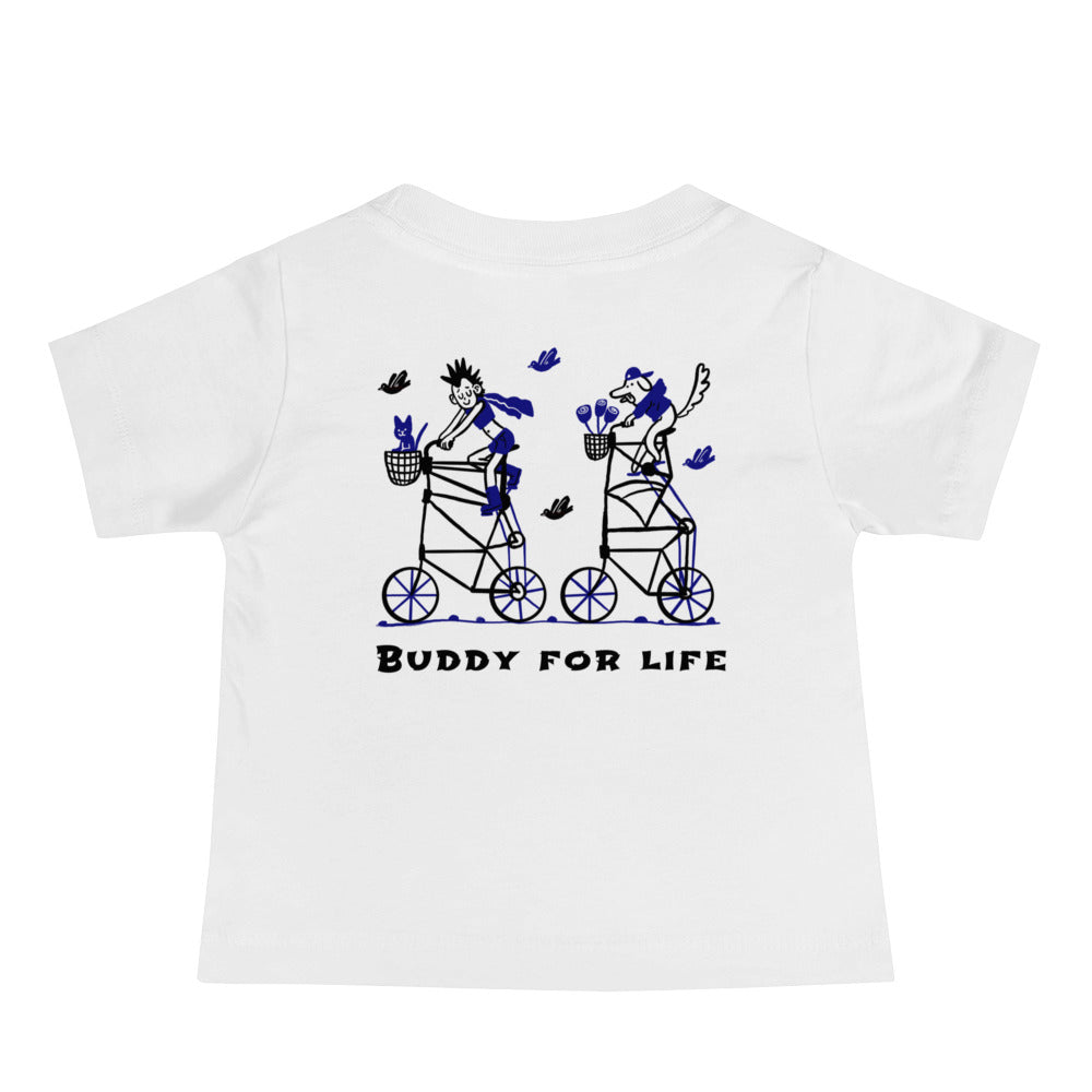 Buddy for life - Baby Jersey Short Sleeve Tee (back print)