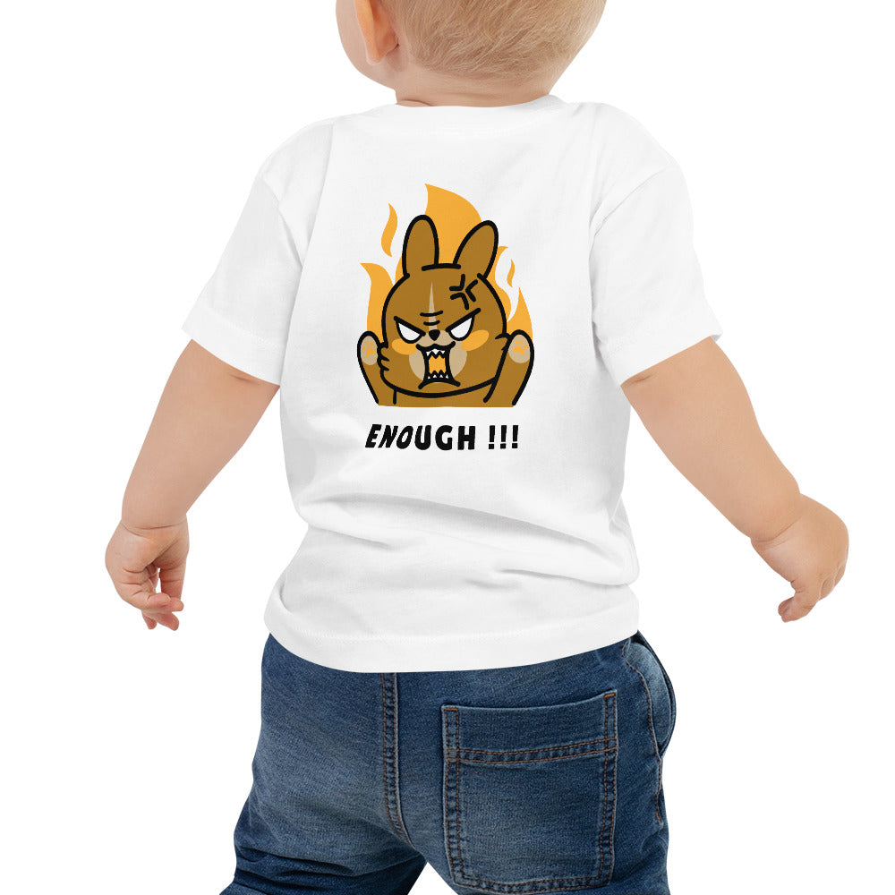 Enough!! - Baby Jersey Short Sleeve Tee (back print)