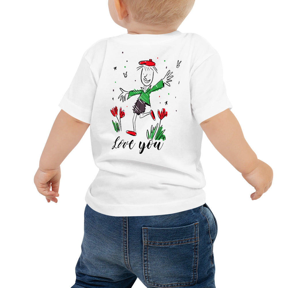 Love you - Baby Jersey Short Sleeve Tee (back print)