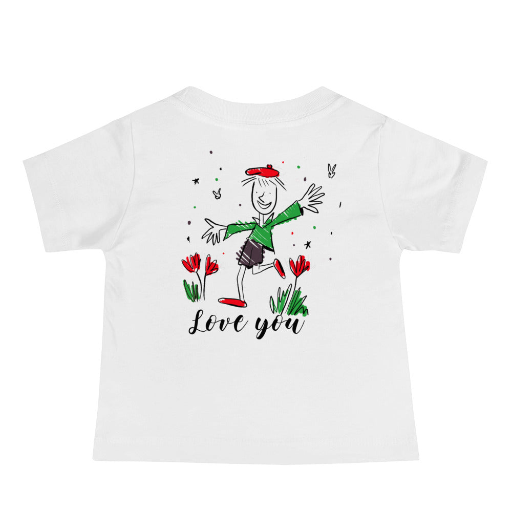 Love you - Baby Jersey Short Sleeve Tee (back print)