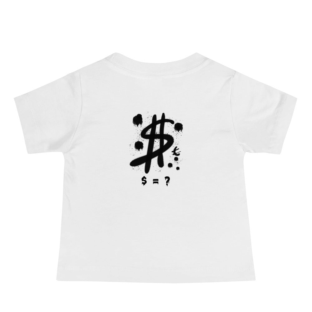 $ = ? - Baby Jersey Short Sleeve Tee (back print)