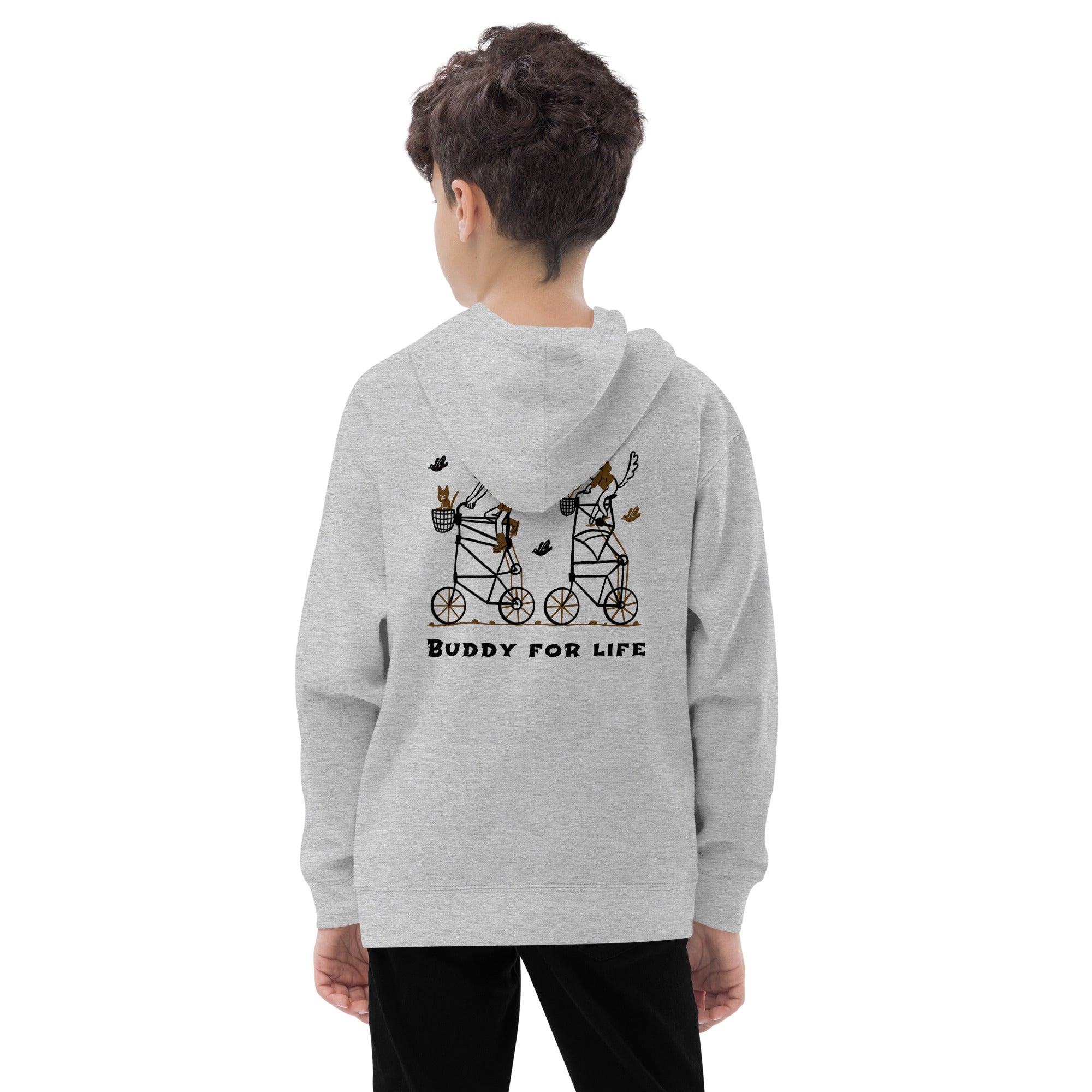 Buddy for life - Kids fleece hoodie (back print)