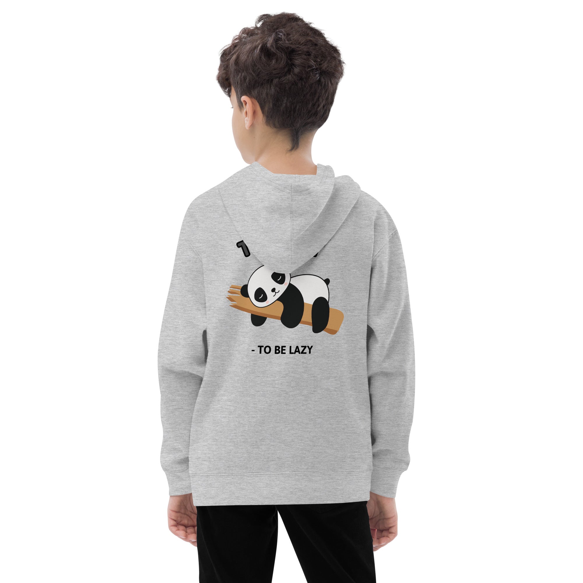 Too lazy to be lazy - Kids fleece hoodie (back print)