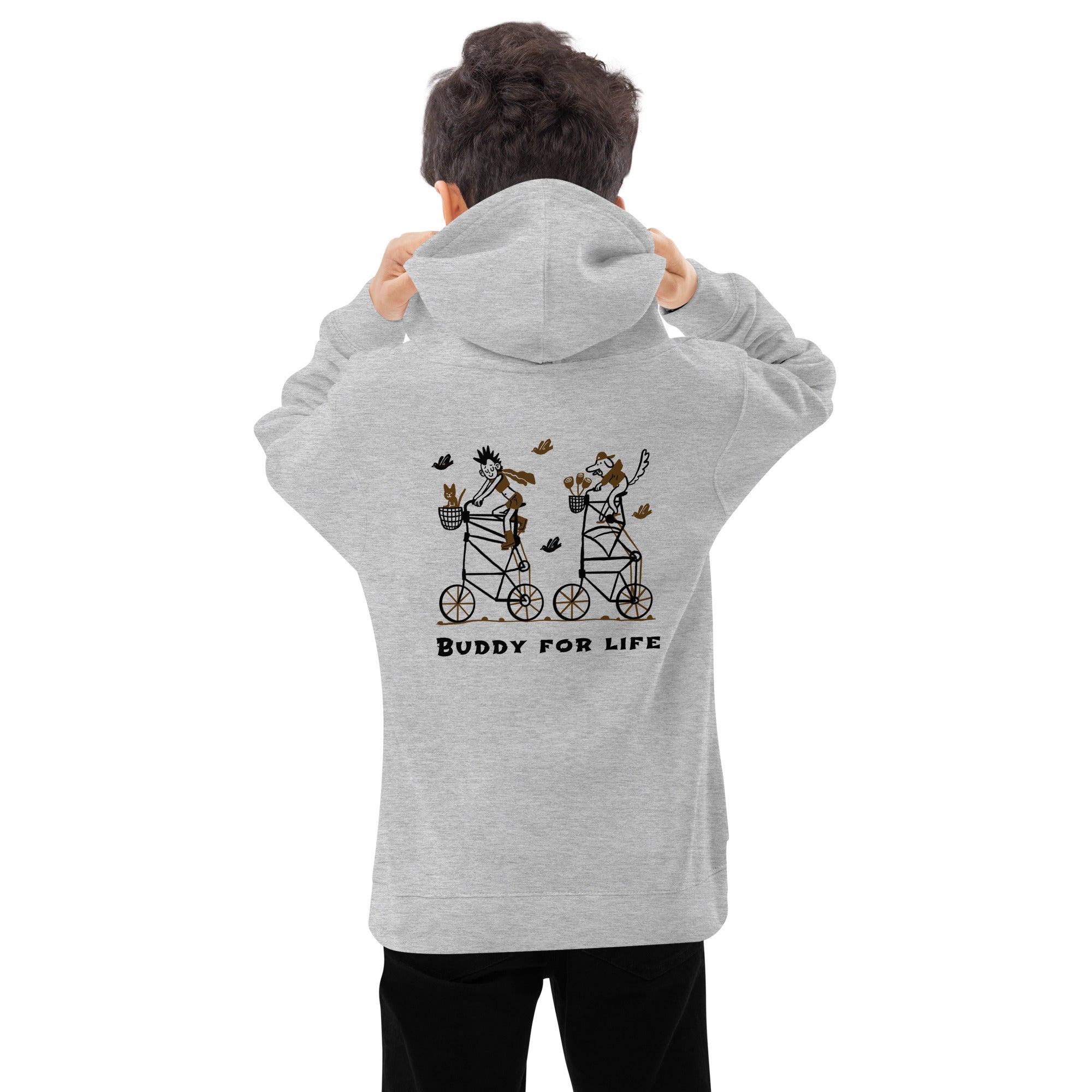 Buddy for life - Kids fleece hoodie (back print)