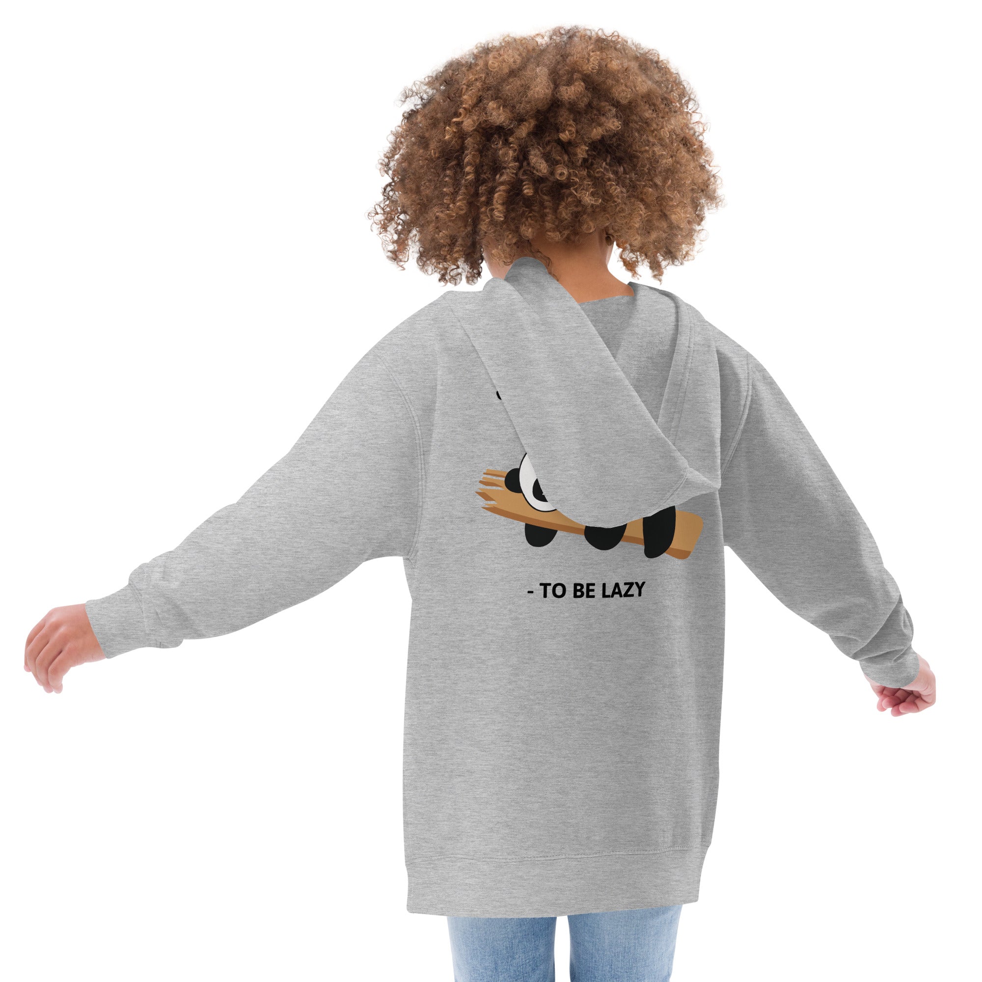 Too lazy to be lazy - Kids fleece hoodie (back print)