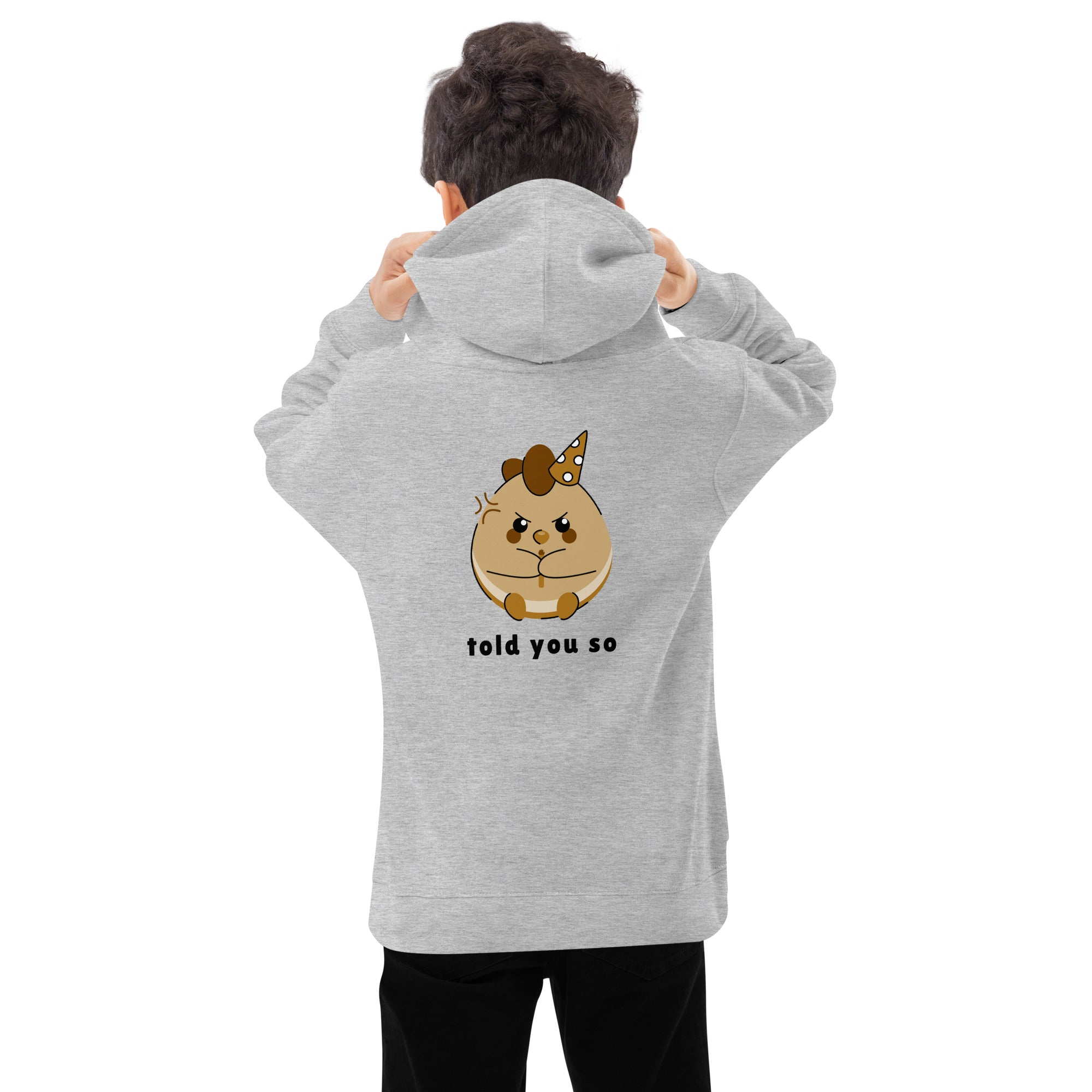 Told you so V - Kids fleece hoodie (back print)