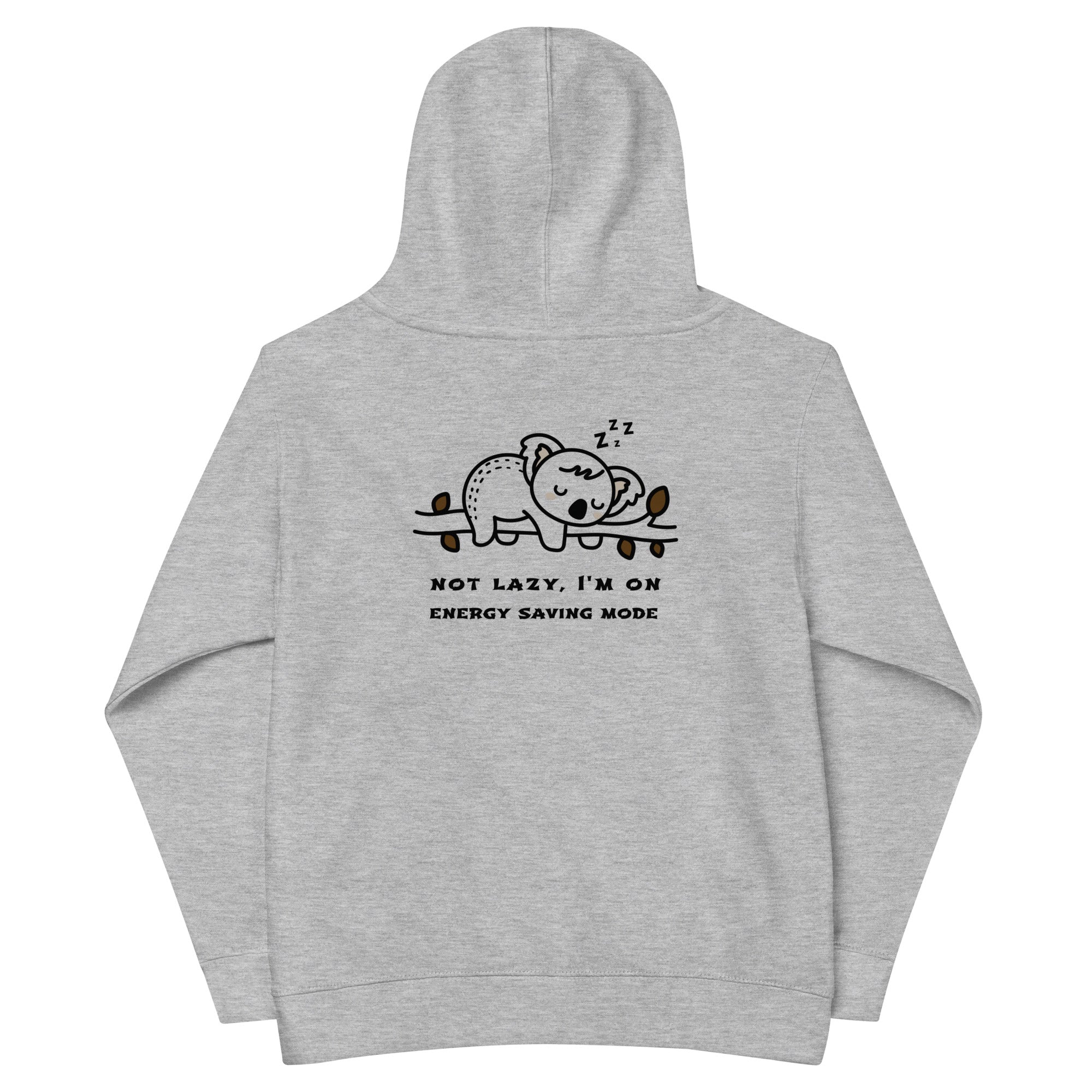 Not lazy, I'm on energy saving mode - Kids fleece hoodie (back print)