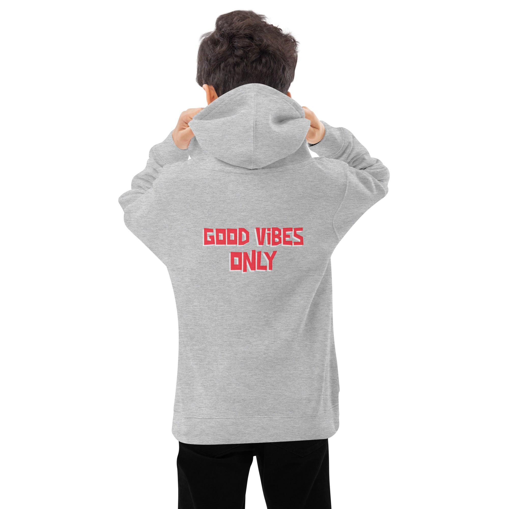 Good vibes only - Kids fleece hoodie (back print)