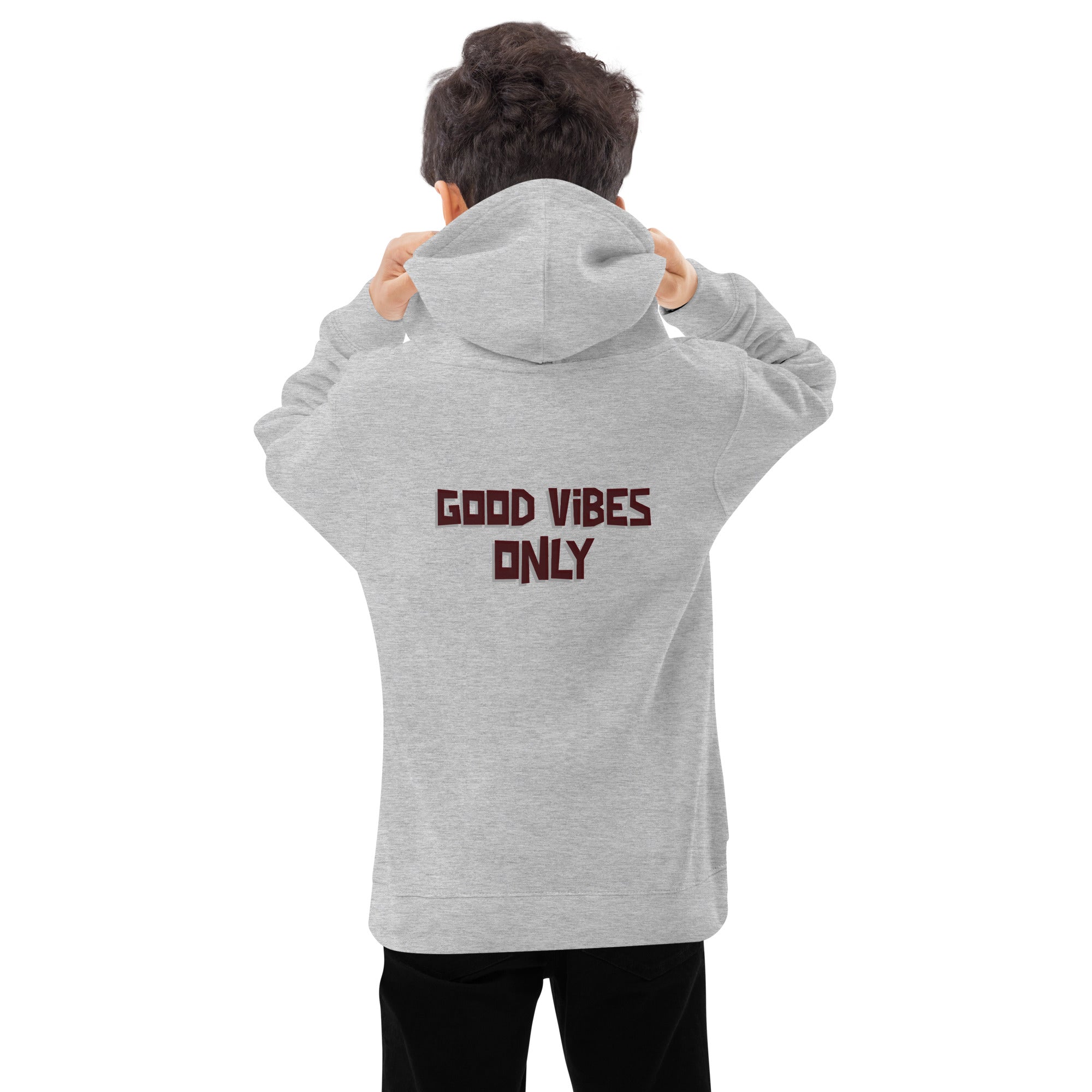 Good vibes only - Kids fleece hoodie (back print)