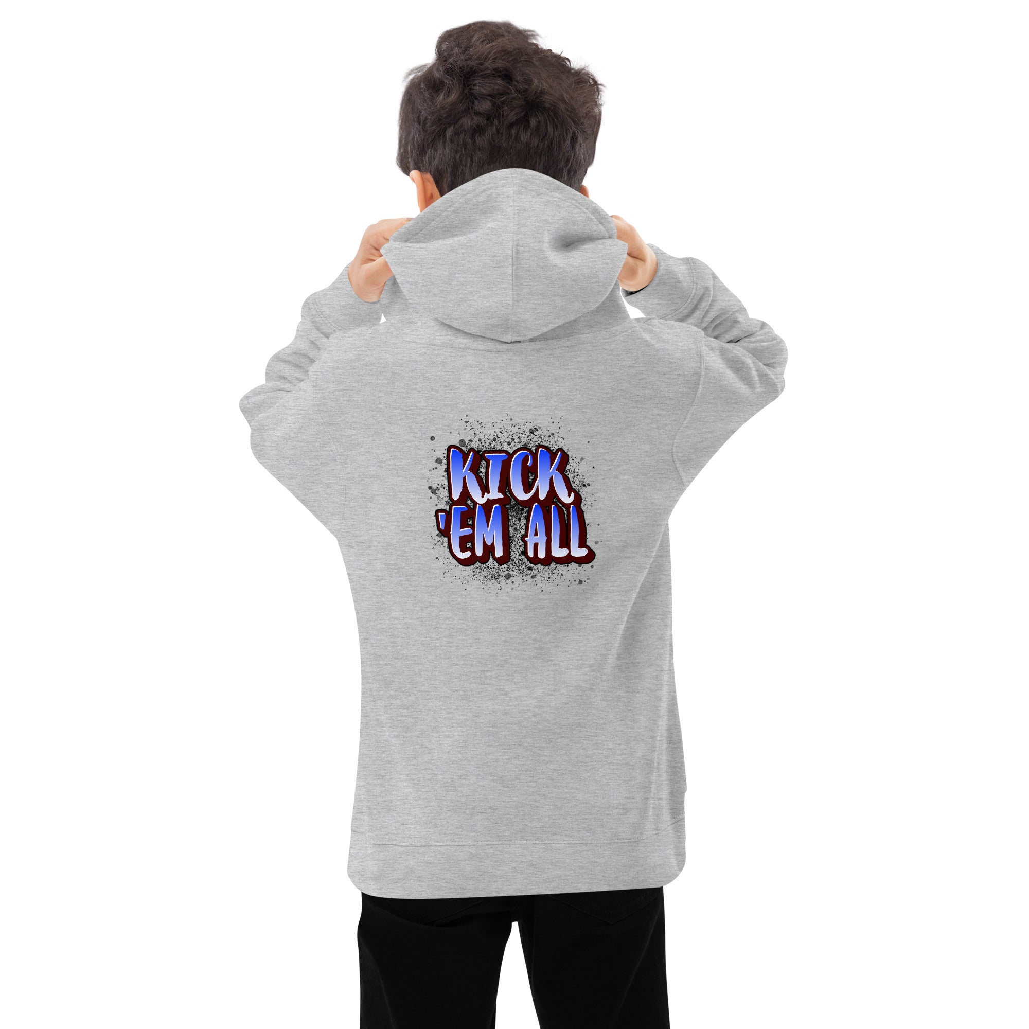 Kick'em all - Kids fleece hoodie (back print)