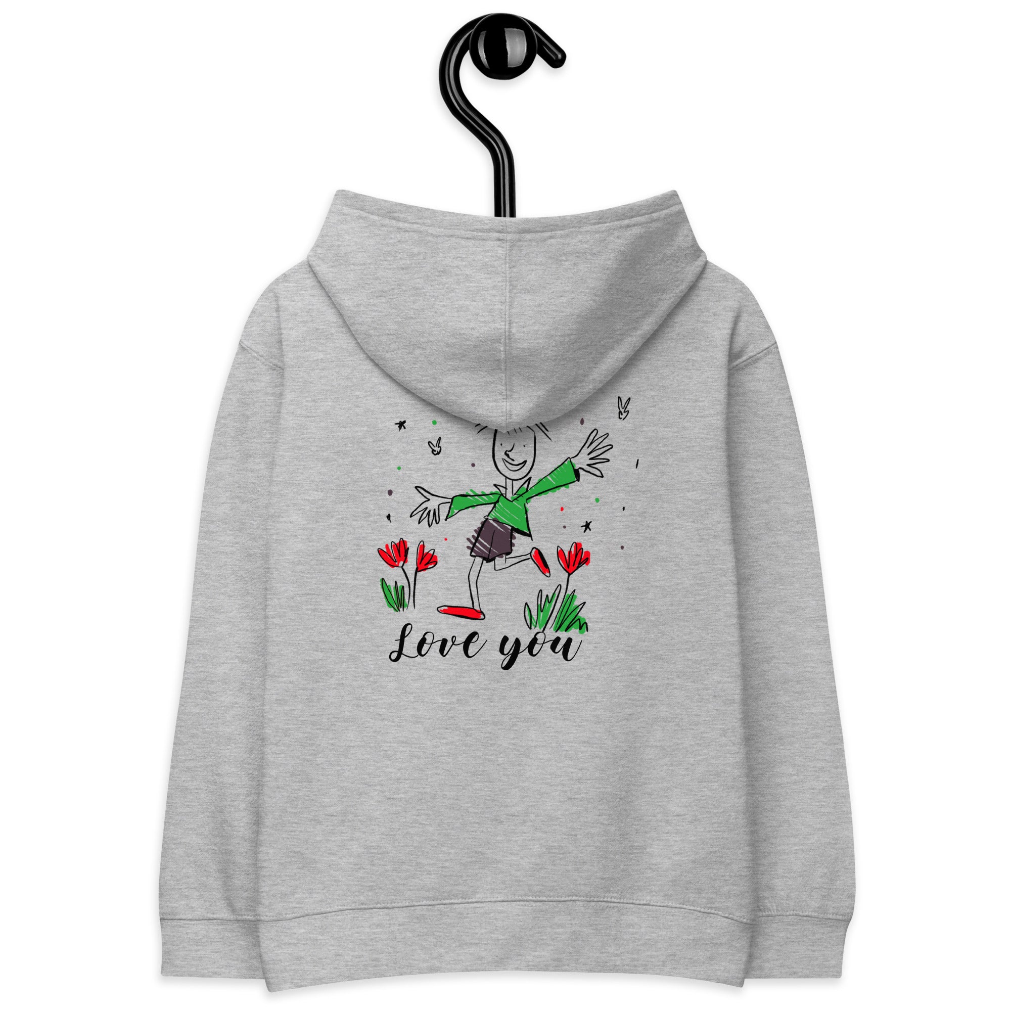 Love you - Kids fleece hoodie (back print)