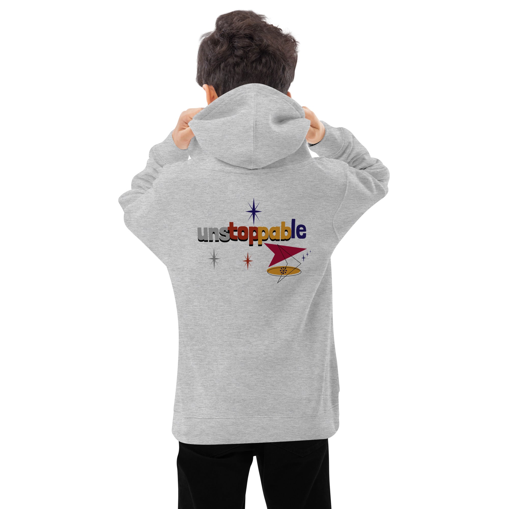 Unstoppable - Kids fleece hoodie (back print)