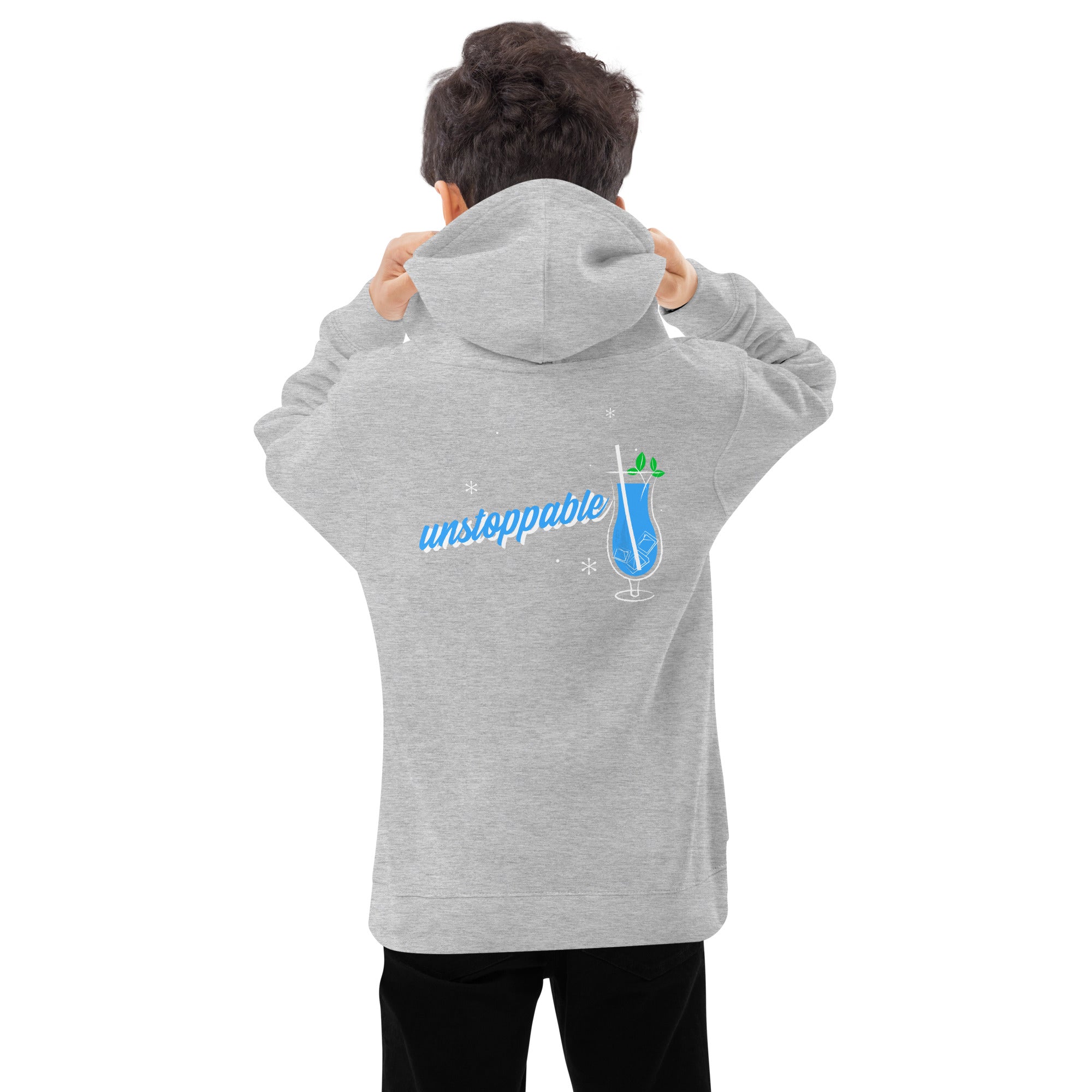 Unstoppable V - Kids fleece hoodie (back print)