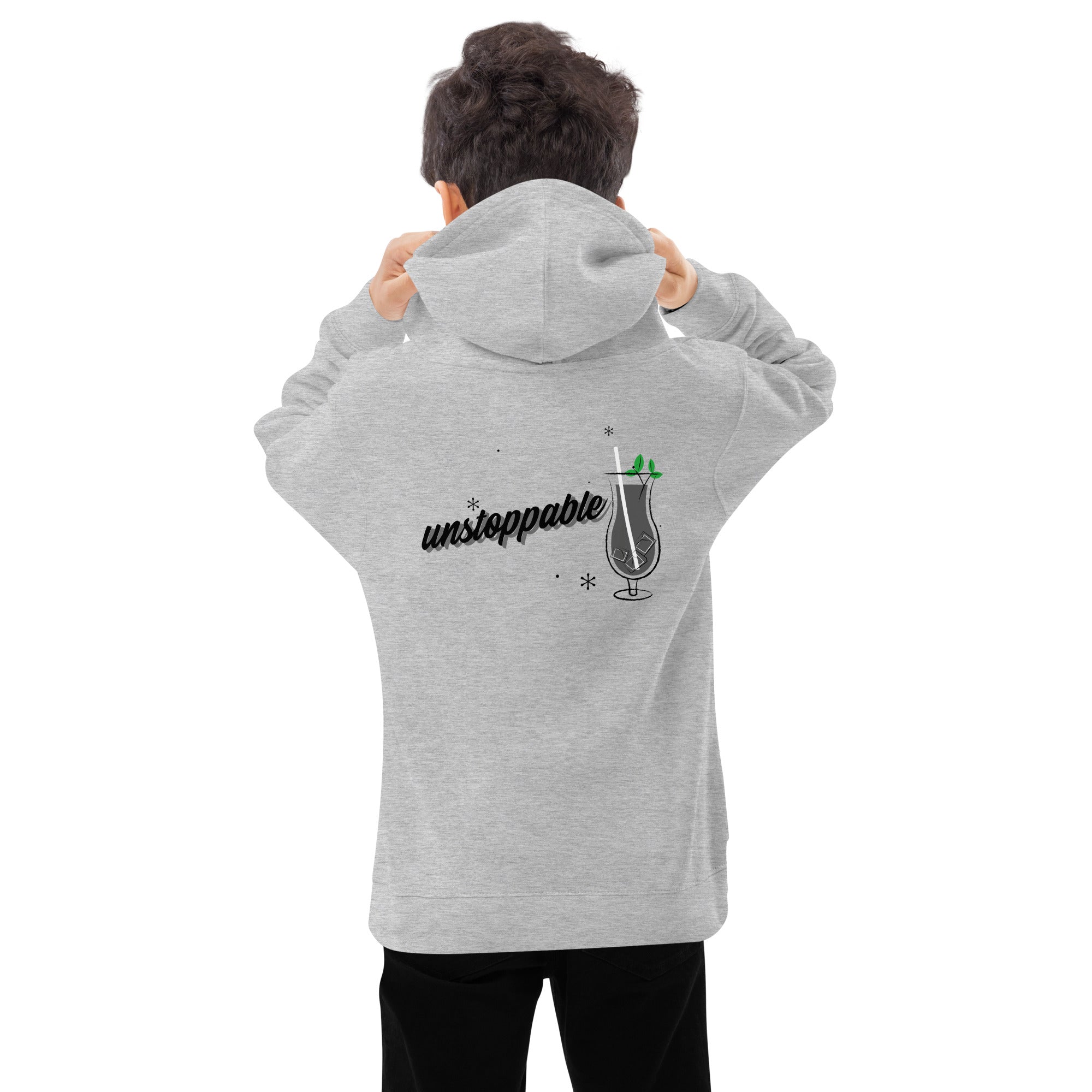 Unstoppable V - Kids fleece hoodie (back print)