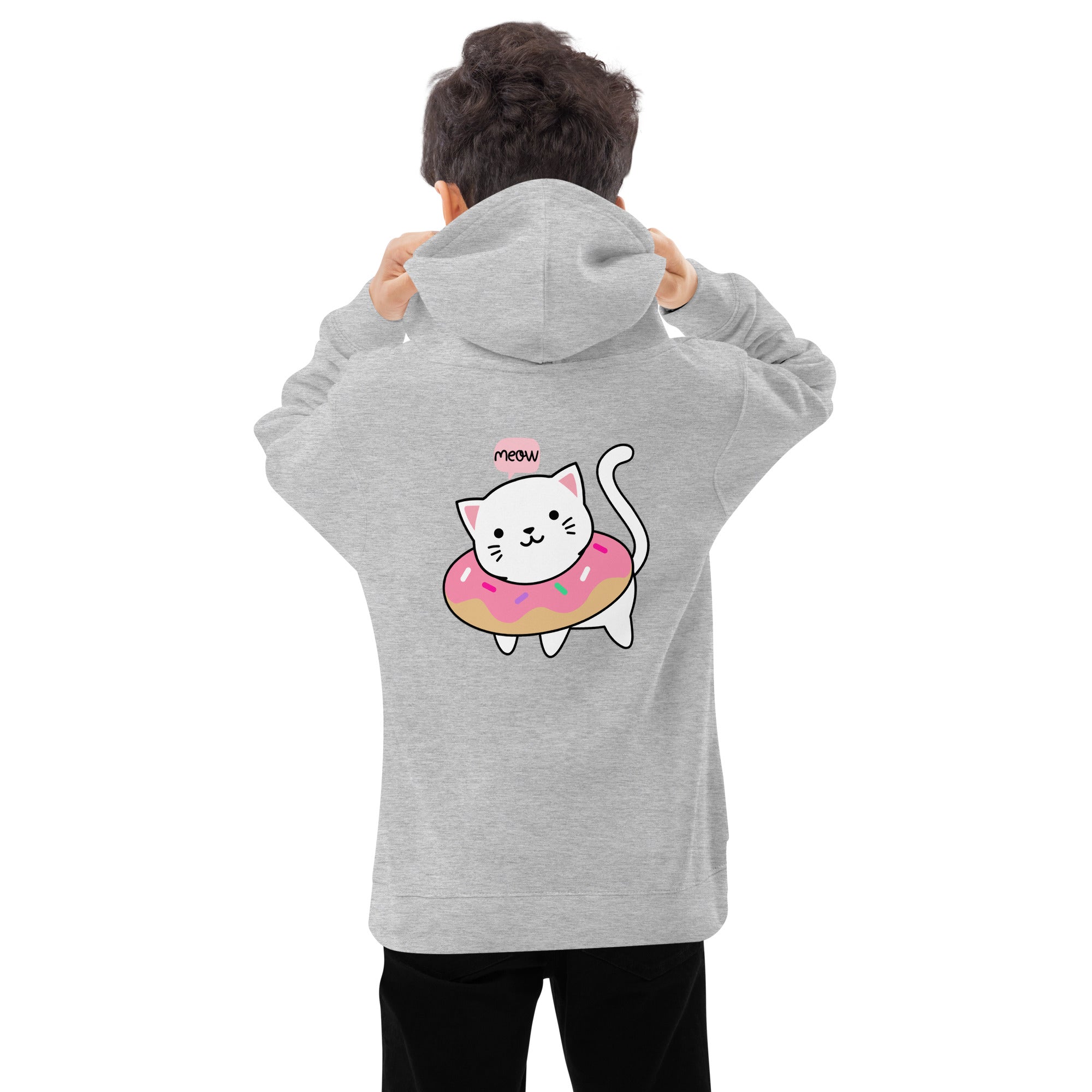 Meow V2 - Kids fleece hoodie (back print)