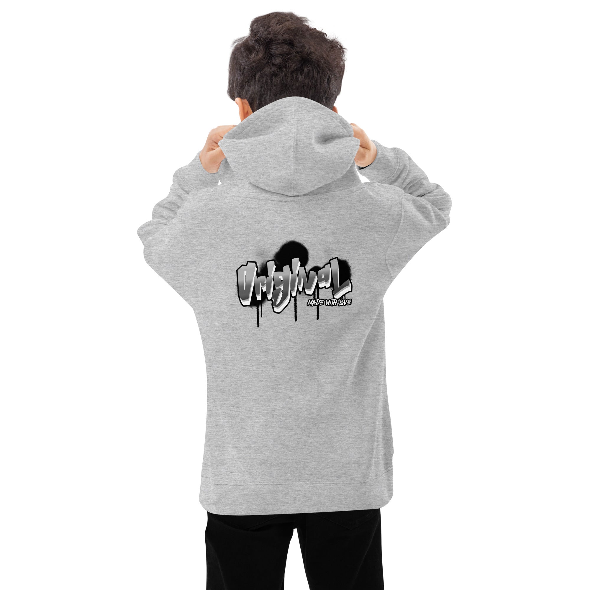 Original made with love - Kids fleece hoodie (back print)