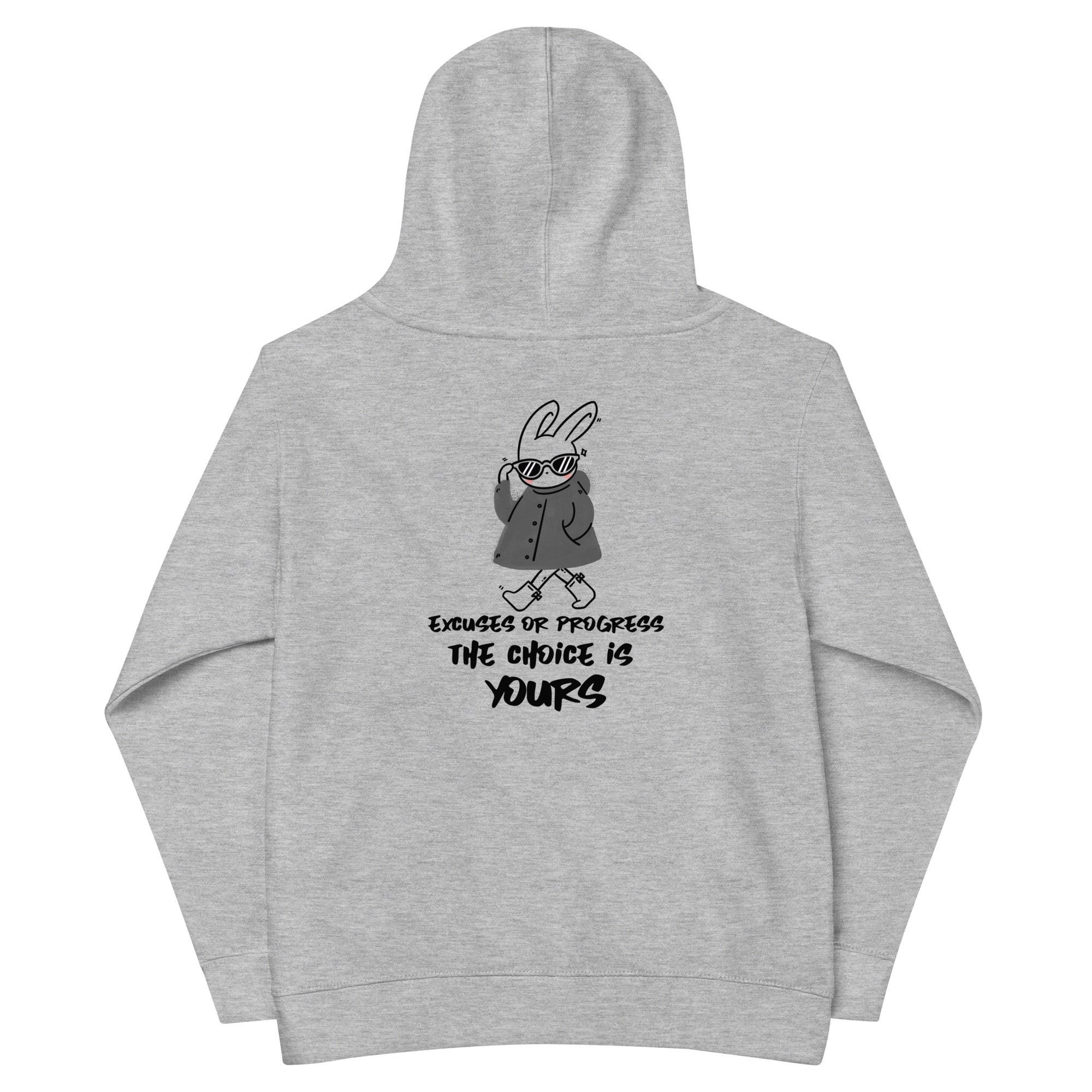 Excuses or Progress, the choice is yours - Kids fleece hoodie (back print)