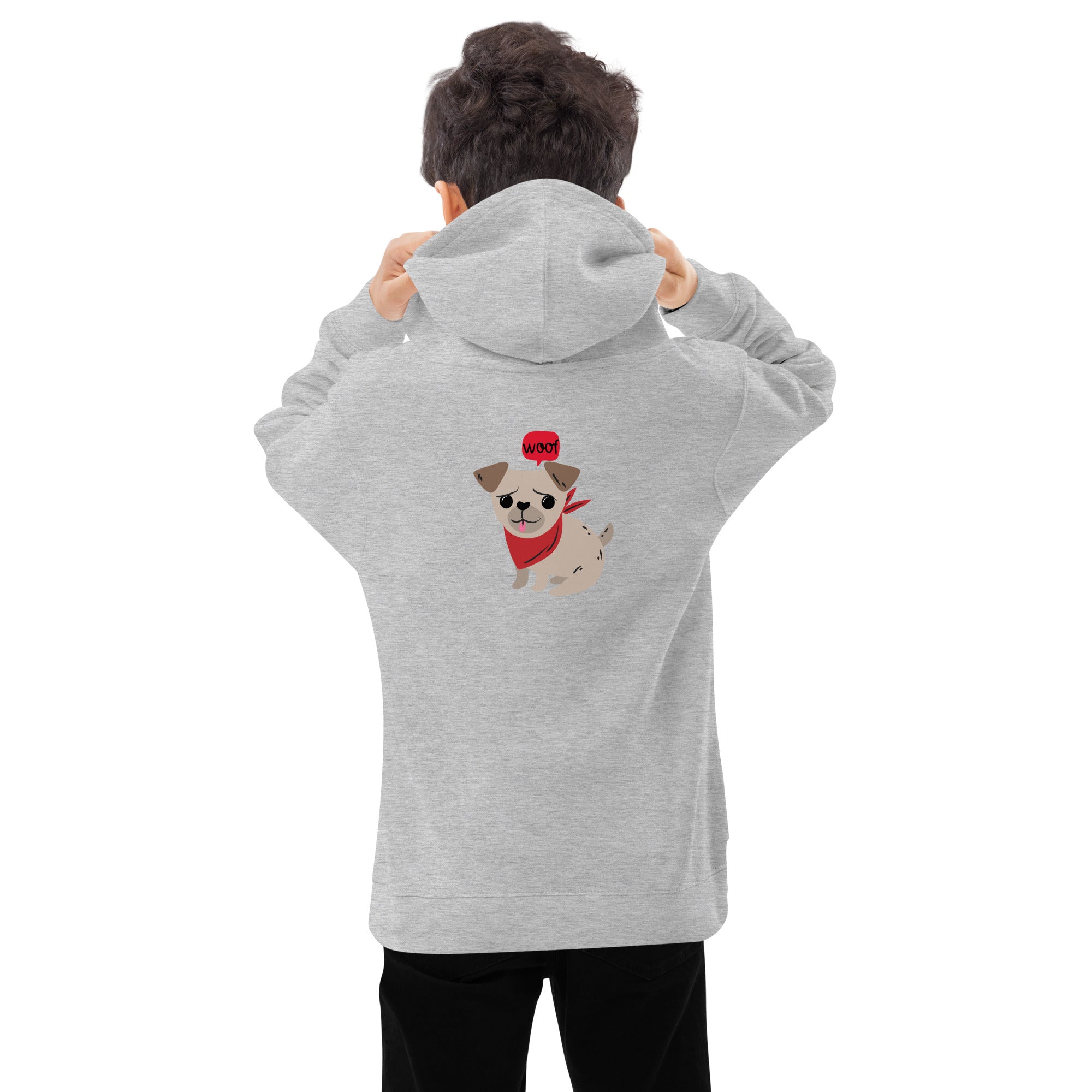 Woof V2 - Kids fleece hoodie (back print)