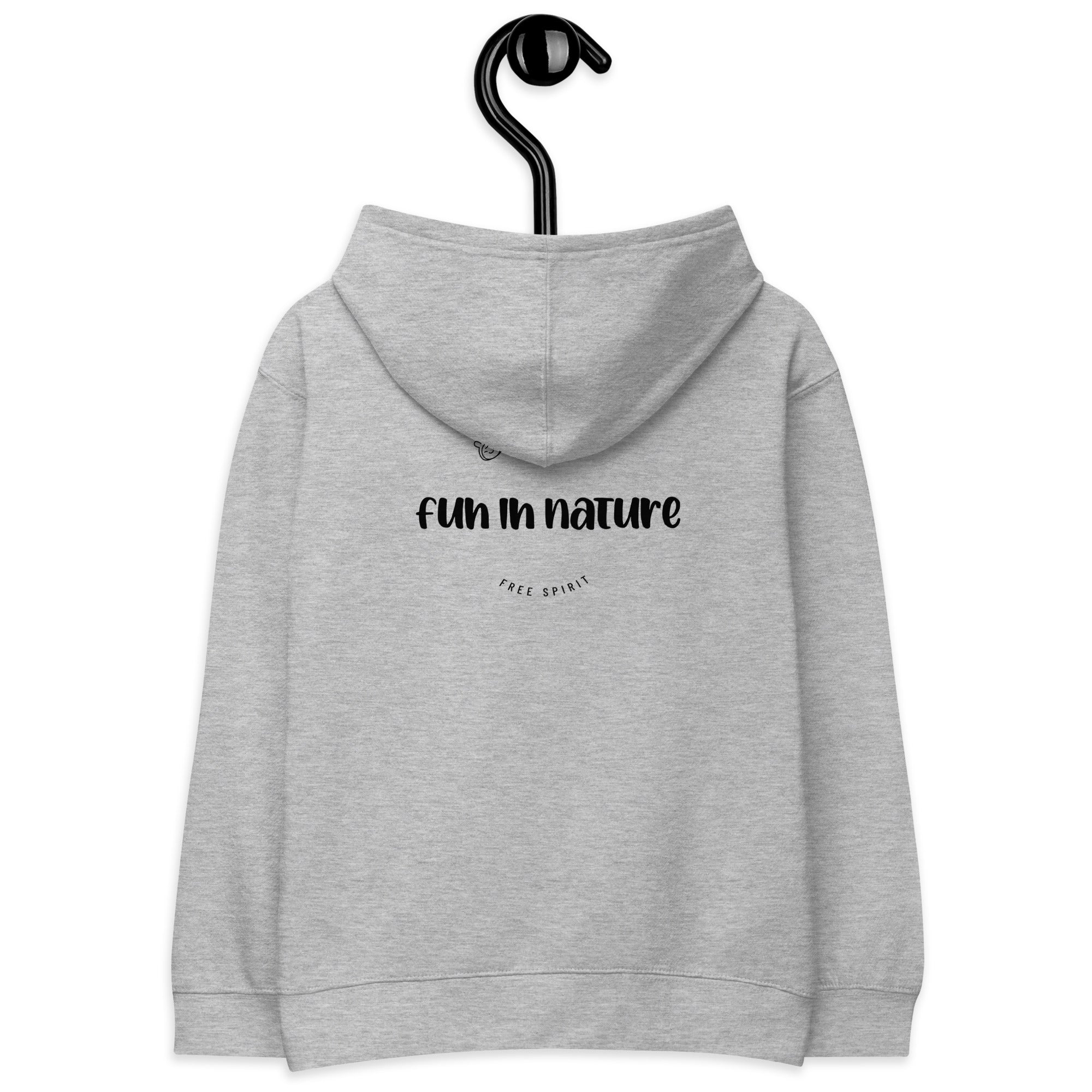 Fun in nature with logo - Kids fleece hoodie (back print)