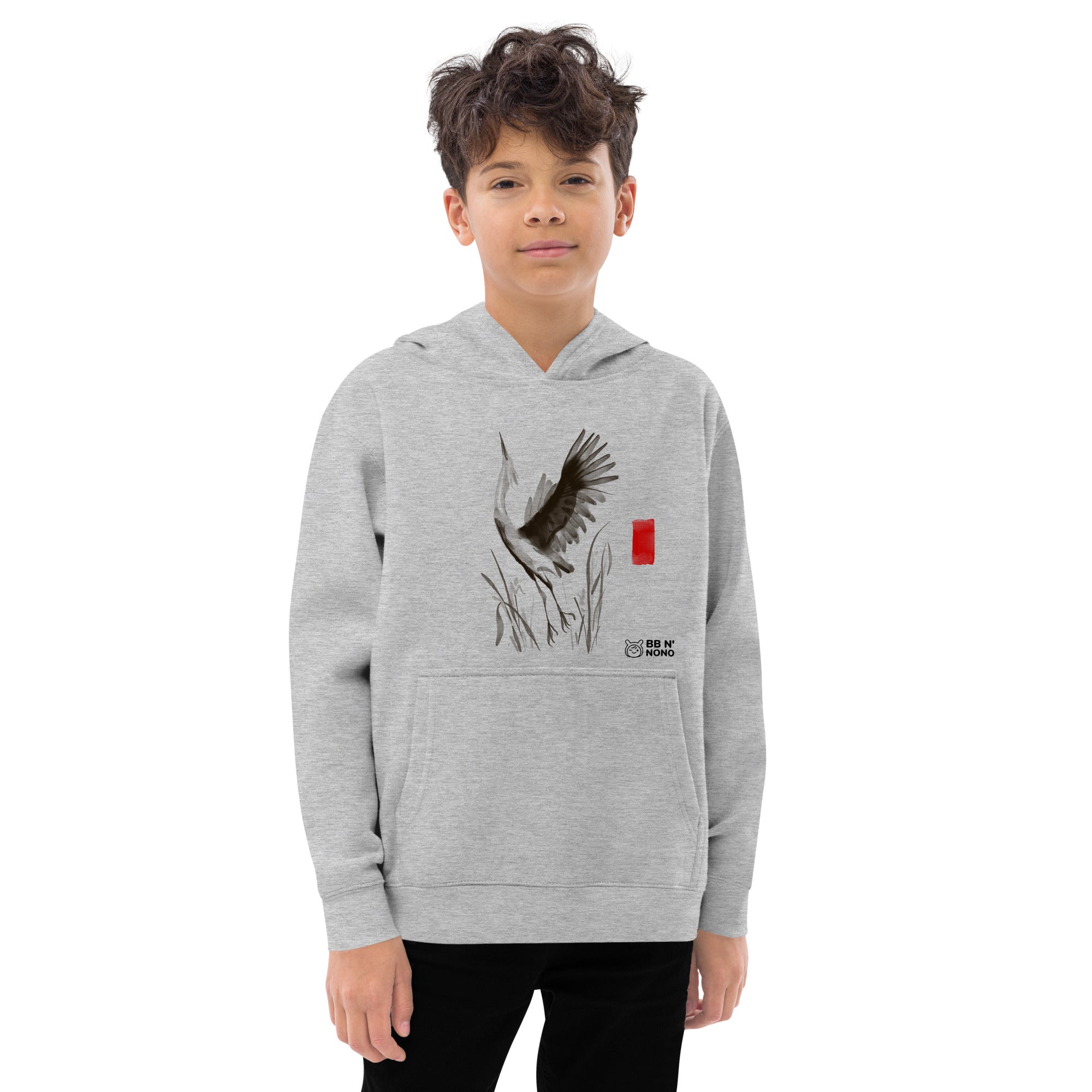 Sumi-e style - Kids fleece hoodie