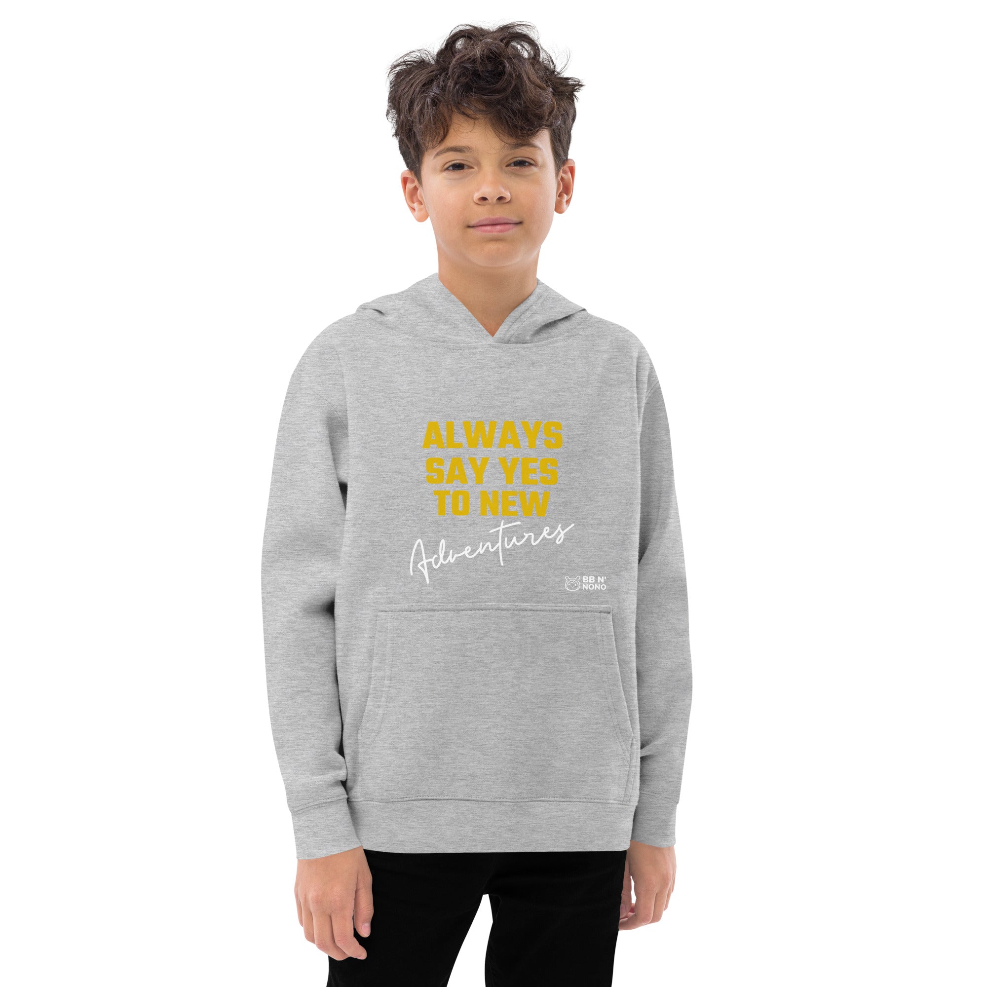 Always say yes to new, adventurer - Kids fleece hoodie