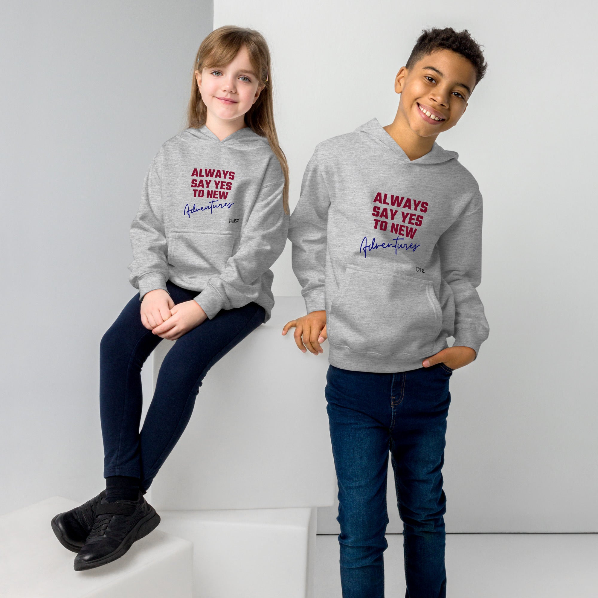 Always say yes to new, adventurer - Kids fleece hoodie