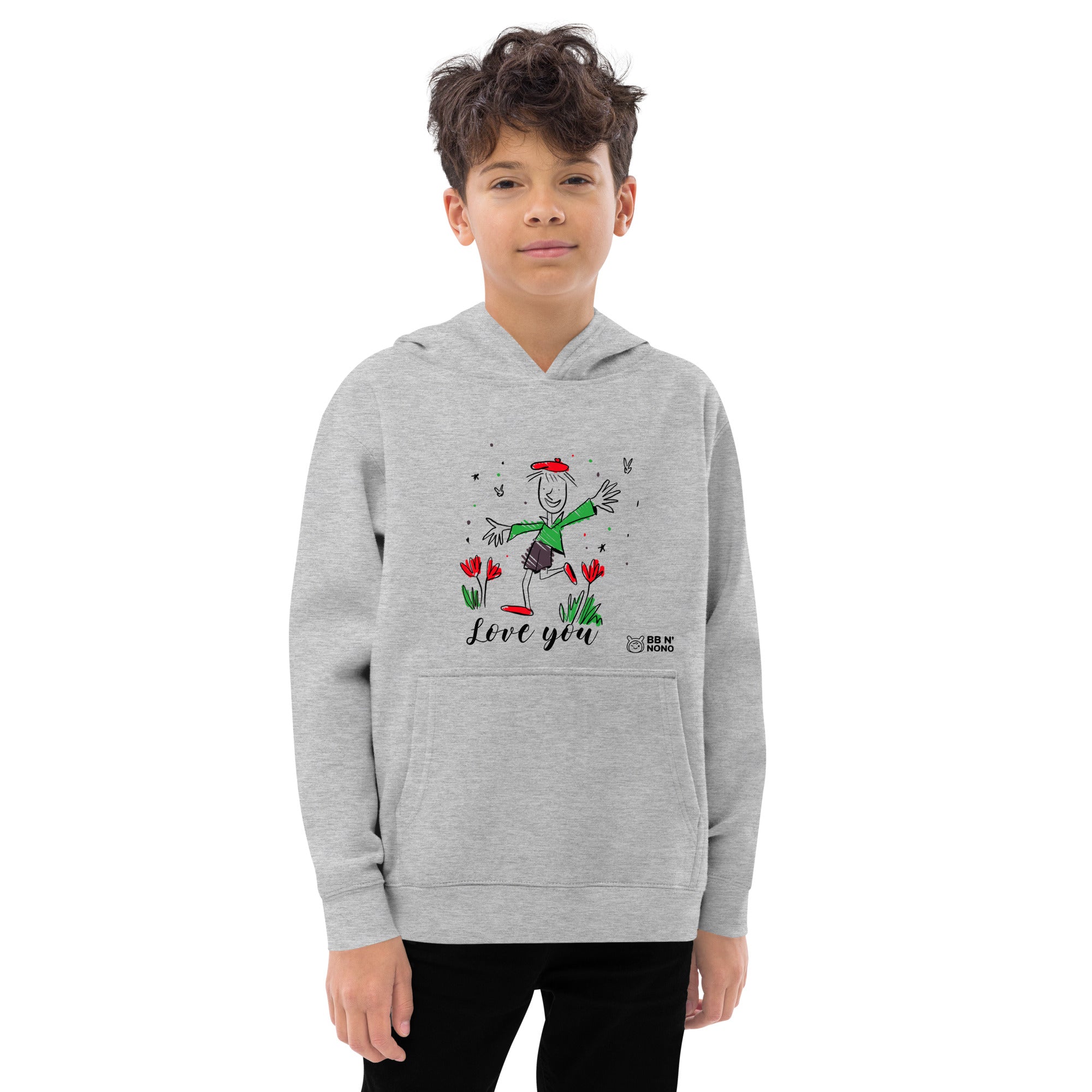 Love you - Kids fleece hoodie