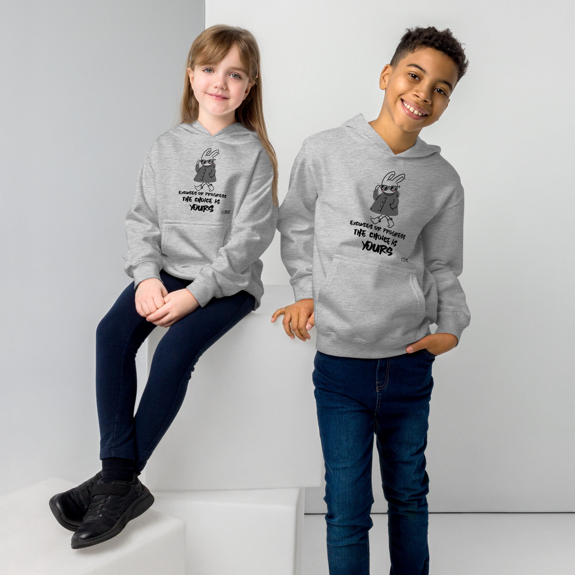 Excuses or Progress, the choice is yours - Kids fleece hoodie