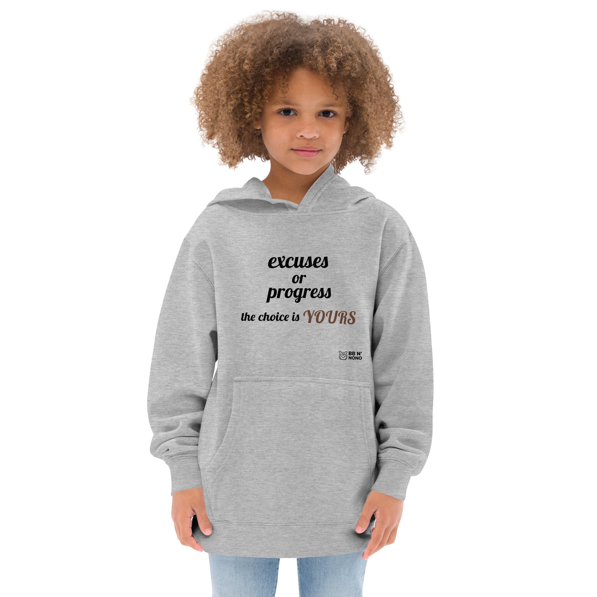 Excuses or Progress, the choice is yours V - Kids fleece hoodie