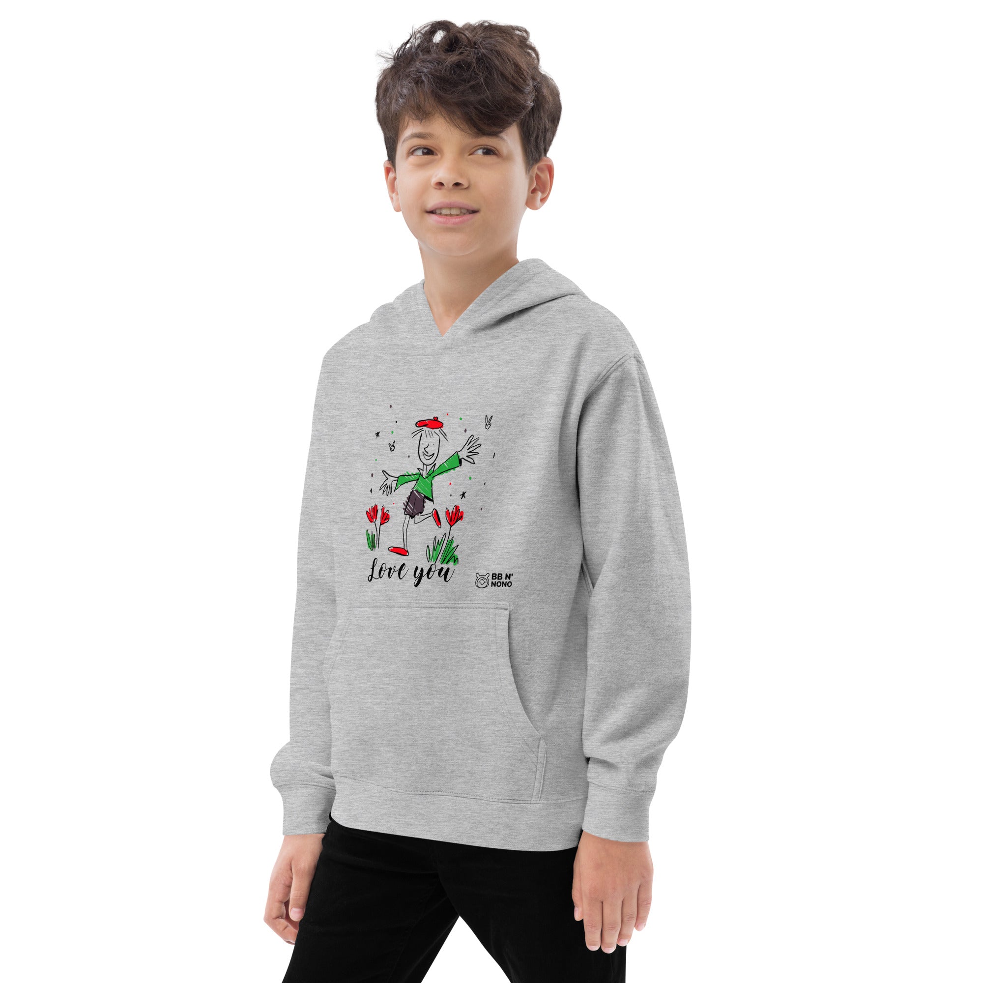 Love you - Kids fleece hoodie