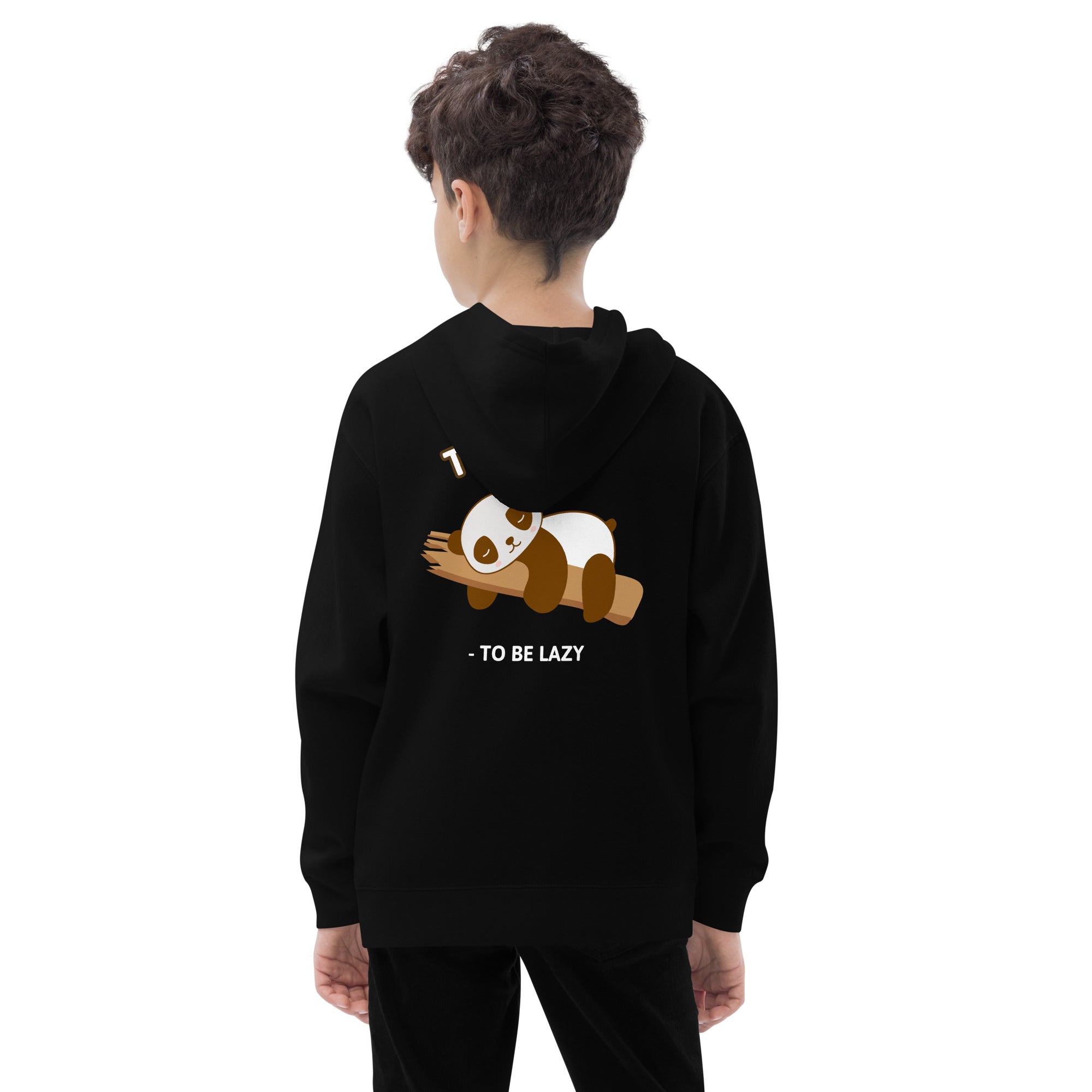 Too lazy to be lazy - Kids fleece hoodie (back print)