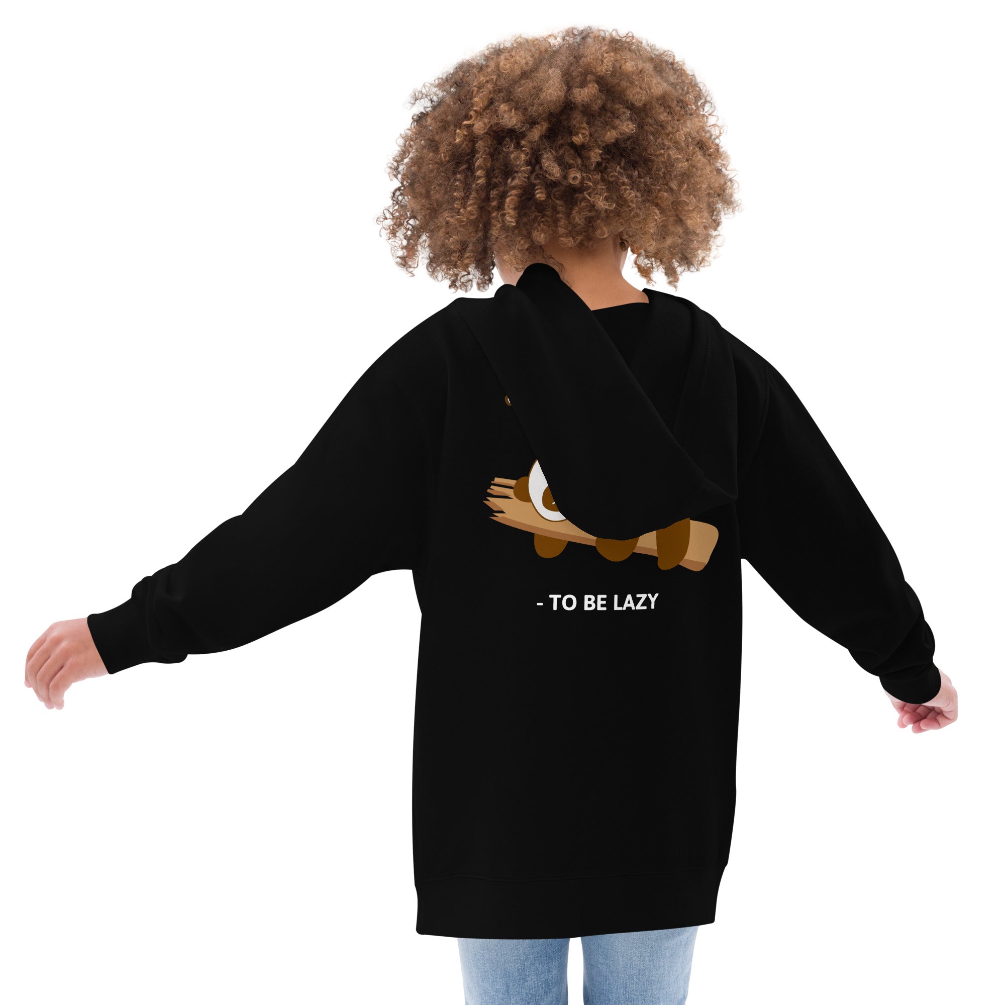 Too lazy to be lazy - Kids fleece hoodie (back print)