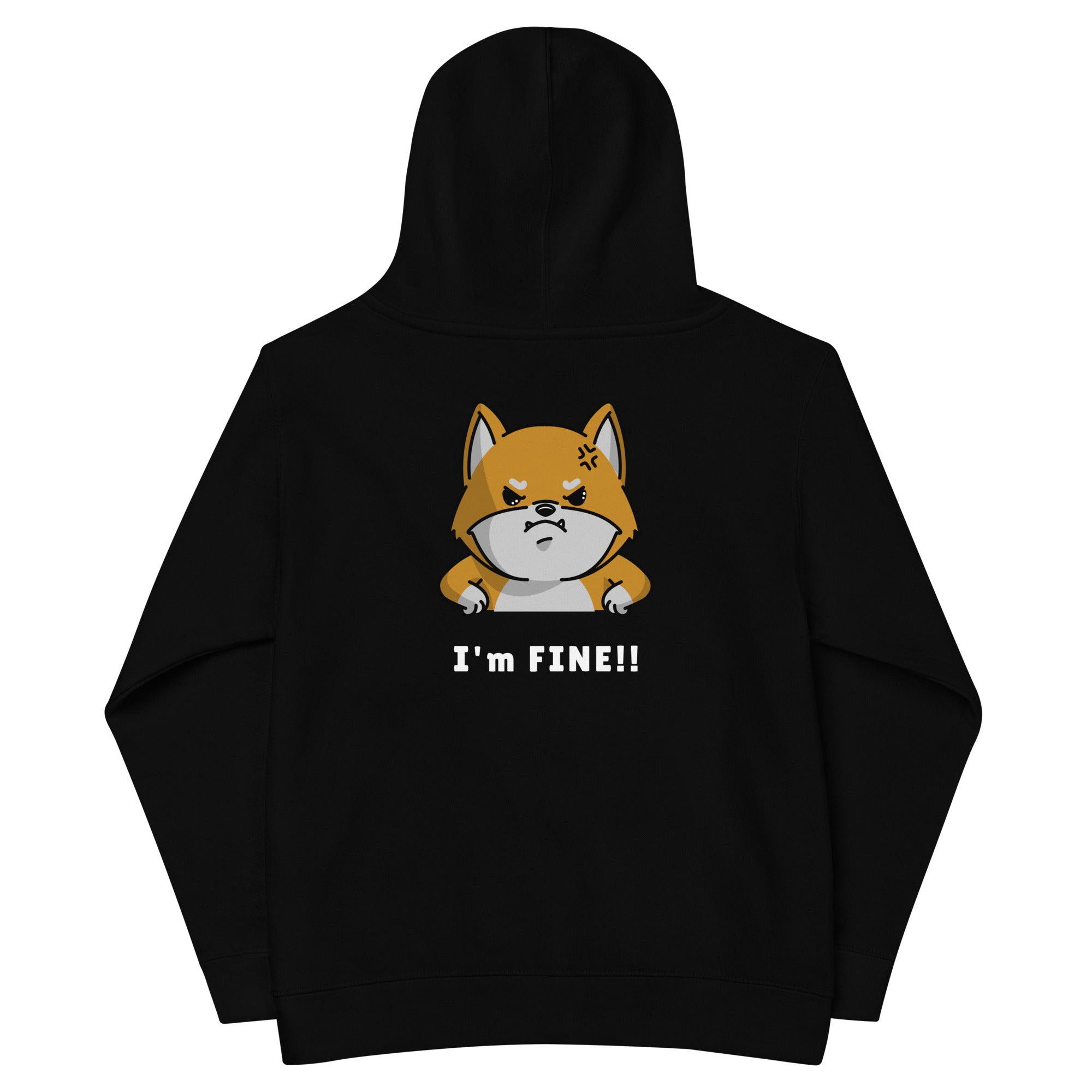 I'm fine - Kids fleece hoodie (back print)